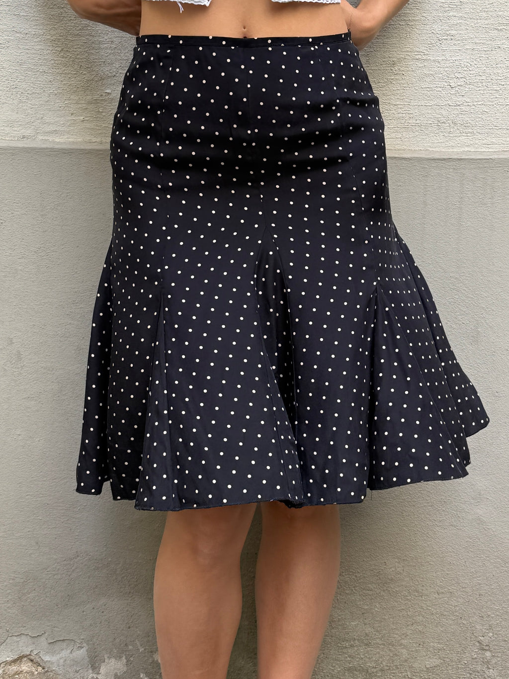 Vintage 100% Silk Knee Length Skirt XS/S