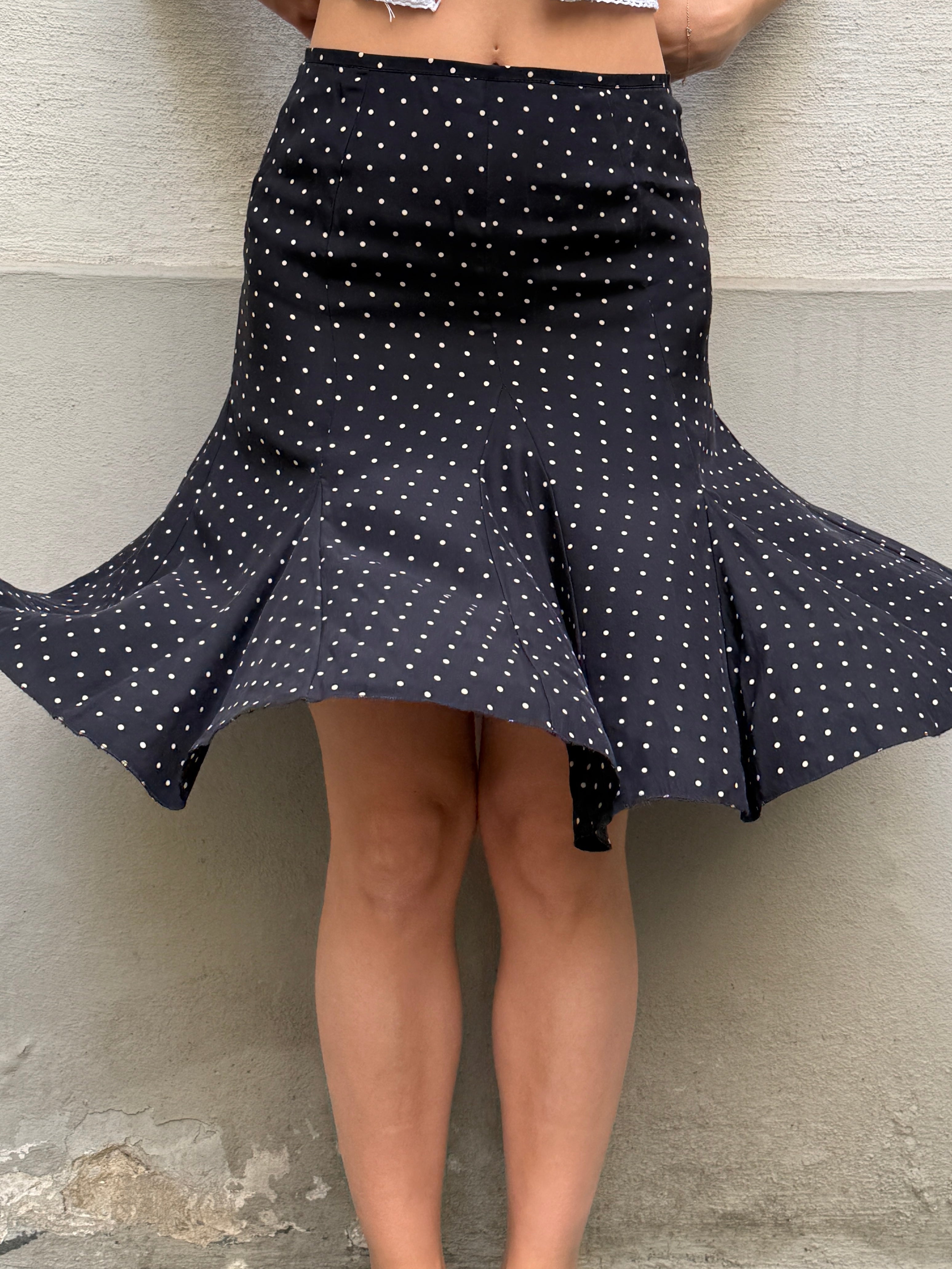 Vintage 100% Silk Knee Length Skirt XS/S