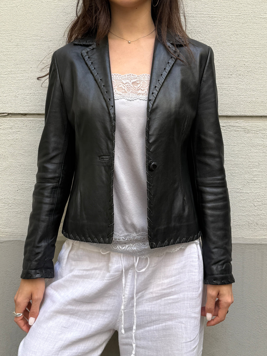 Vintage 100% Genuine Leather Black Jacket M