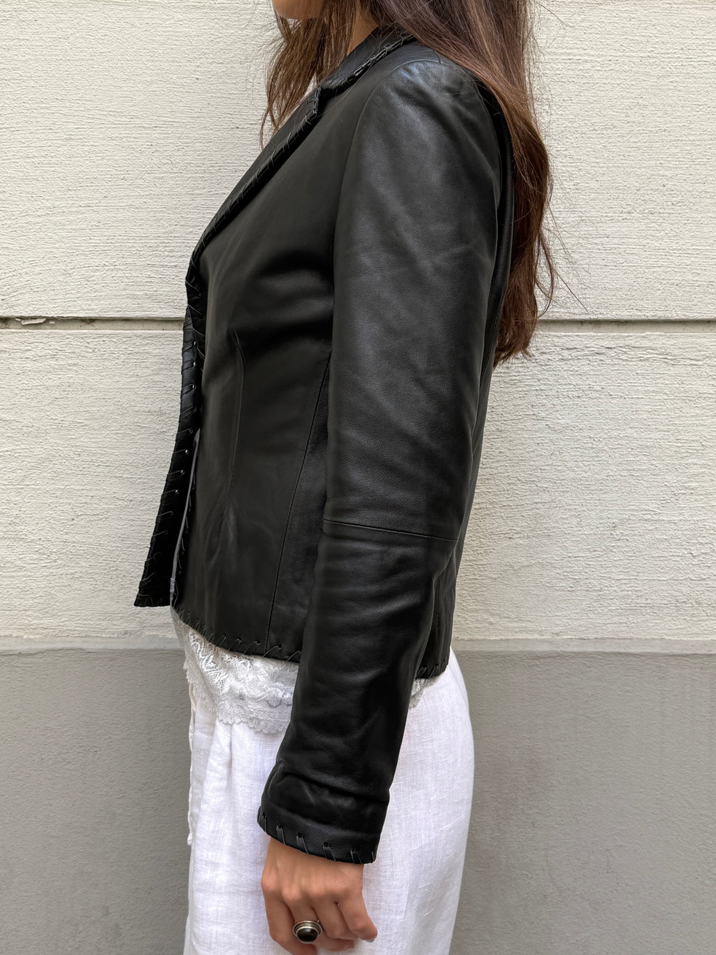 Vintage 100% Genuine Leather Black Jacket M