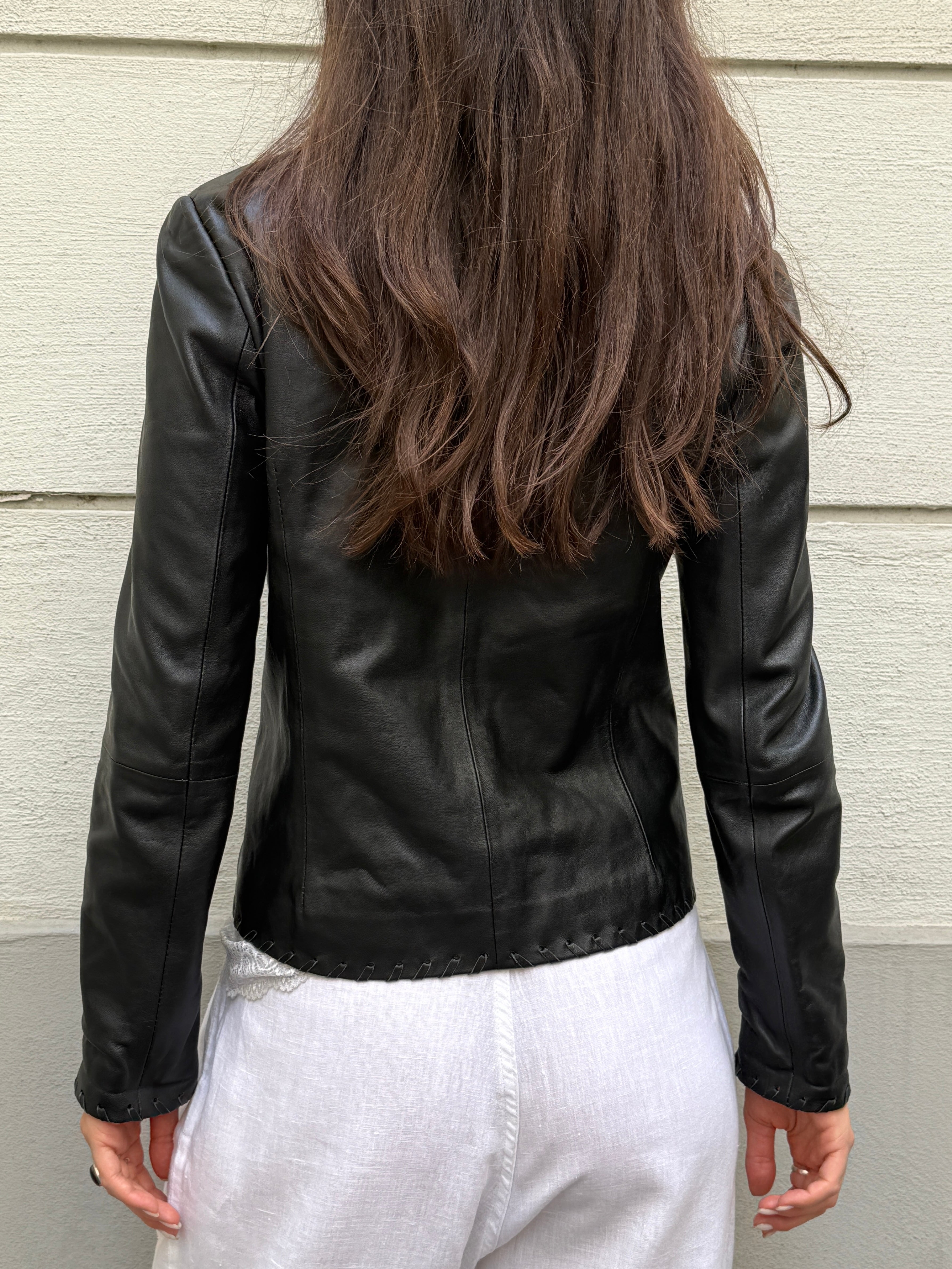 Vintage 100% Genuine Leather Black Jacket M