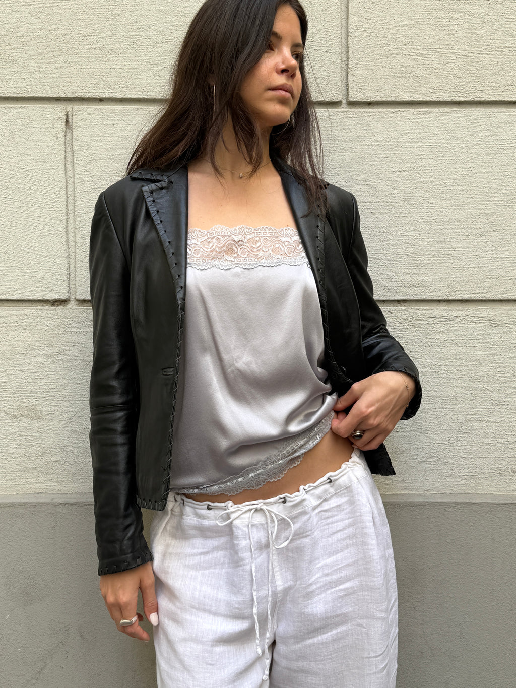 Vintage 100% Genuine Leather Black Jacket M