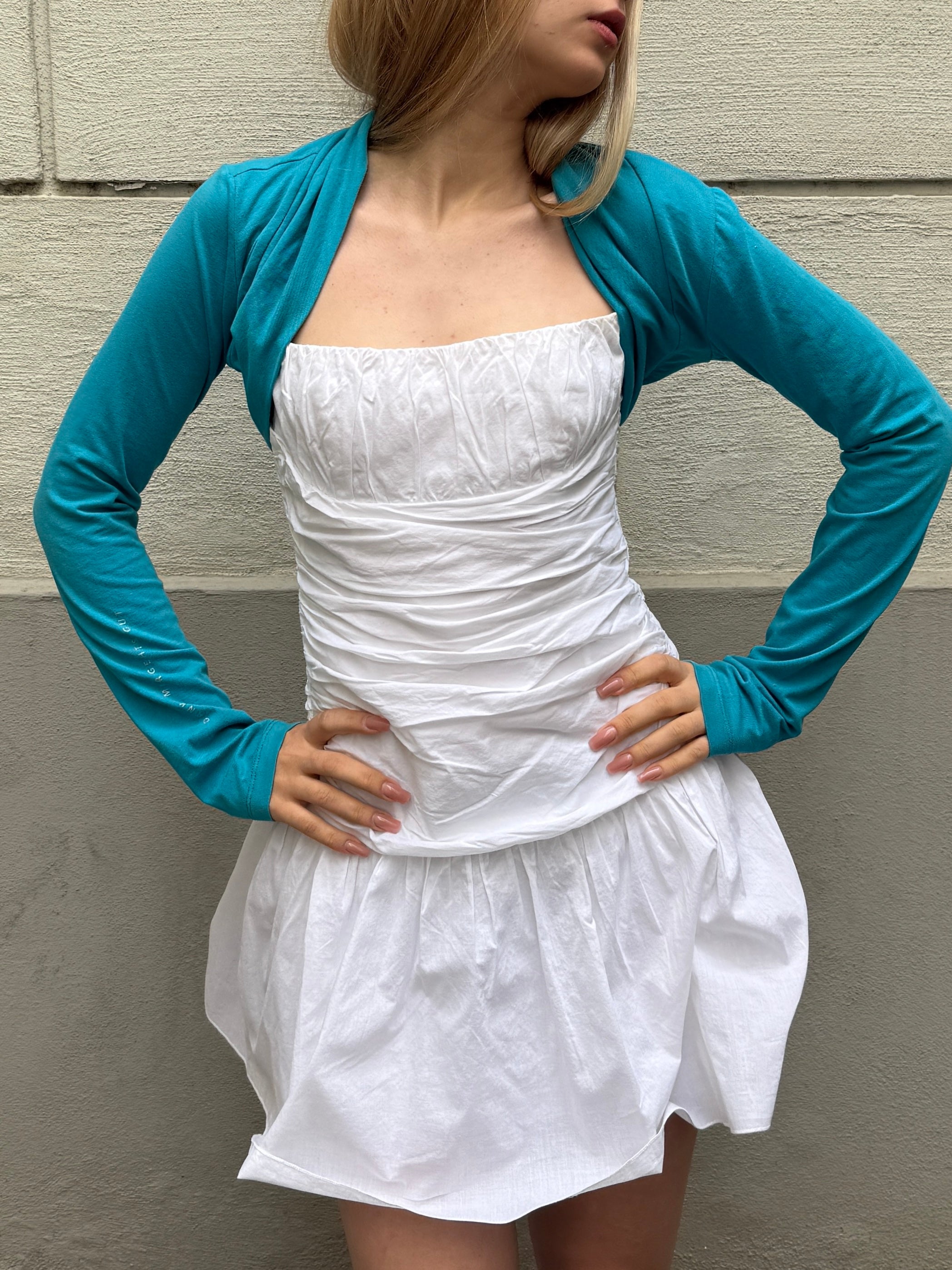 100% Cotton Turquoise Bolero