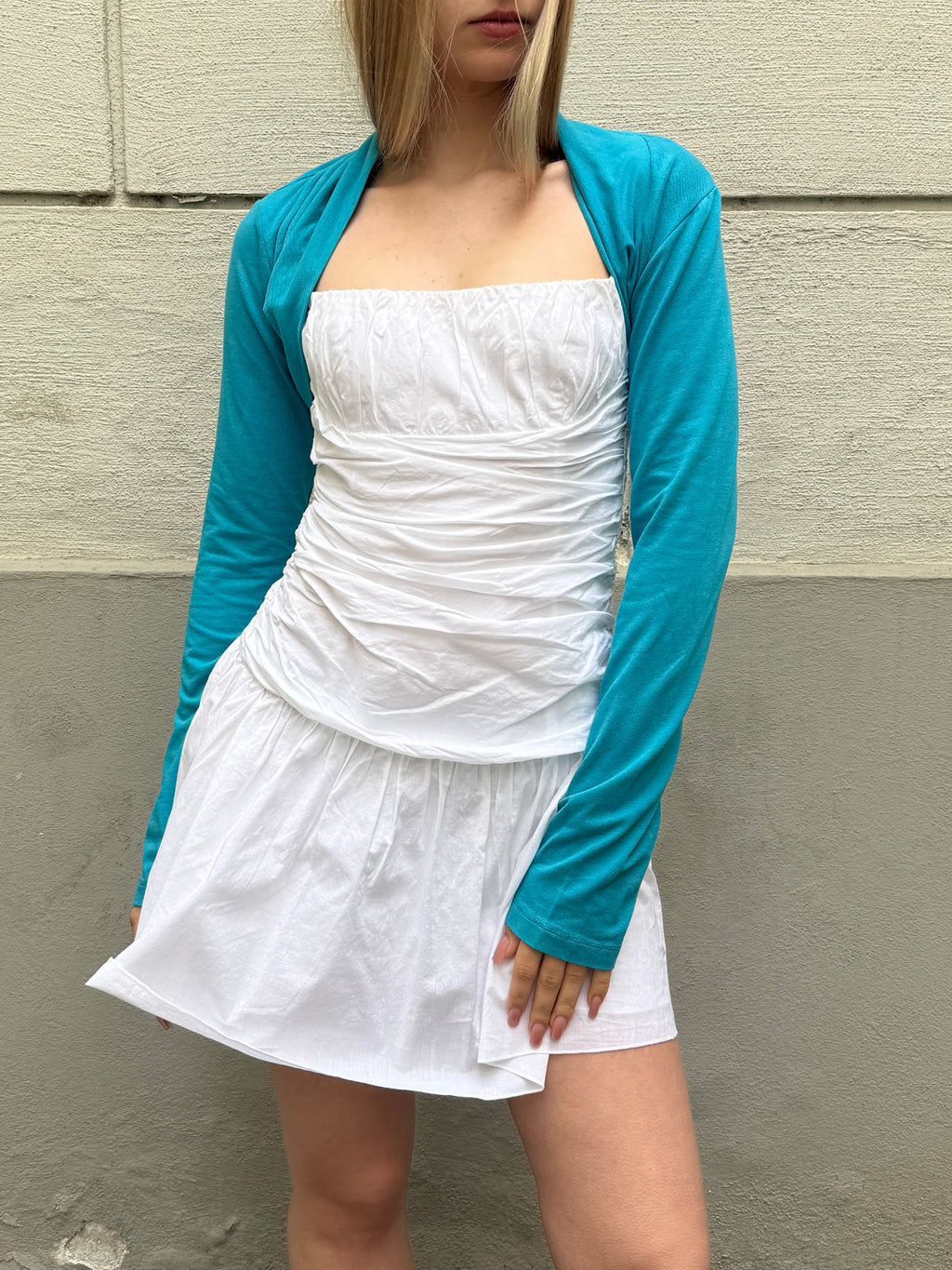 100% Cotton Turquoise Bolero