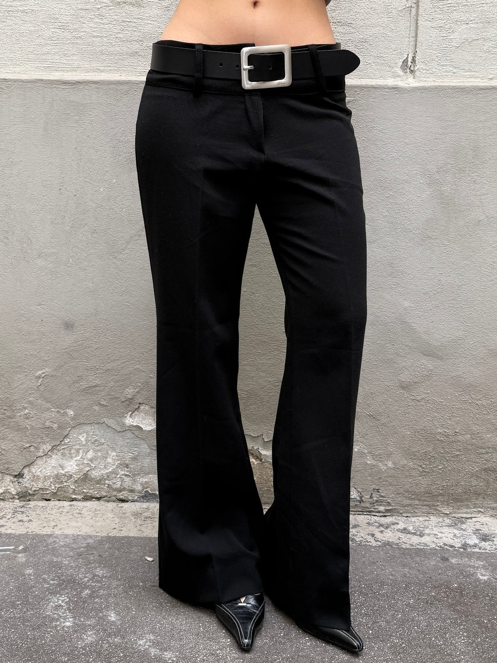 Vintage Black Straight/Bootleg Trousers S/Petite