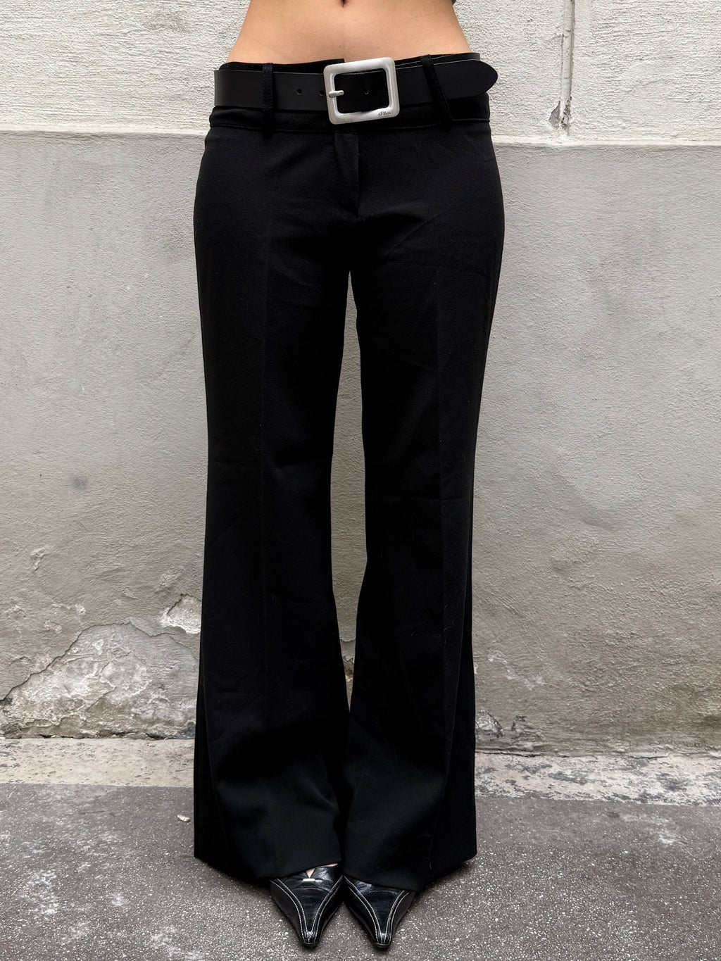Vintage Black Straight/Bootleg Trousers S/Petite
