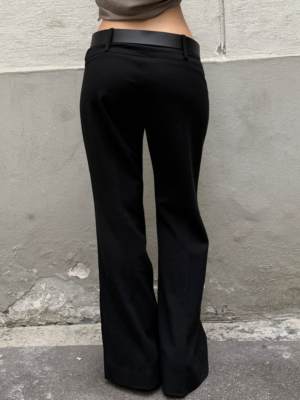 Vintage Black Straight/Bootleg Trousers S/Petite