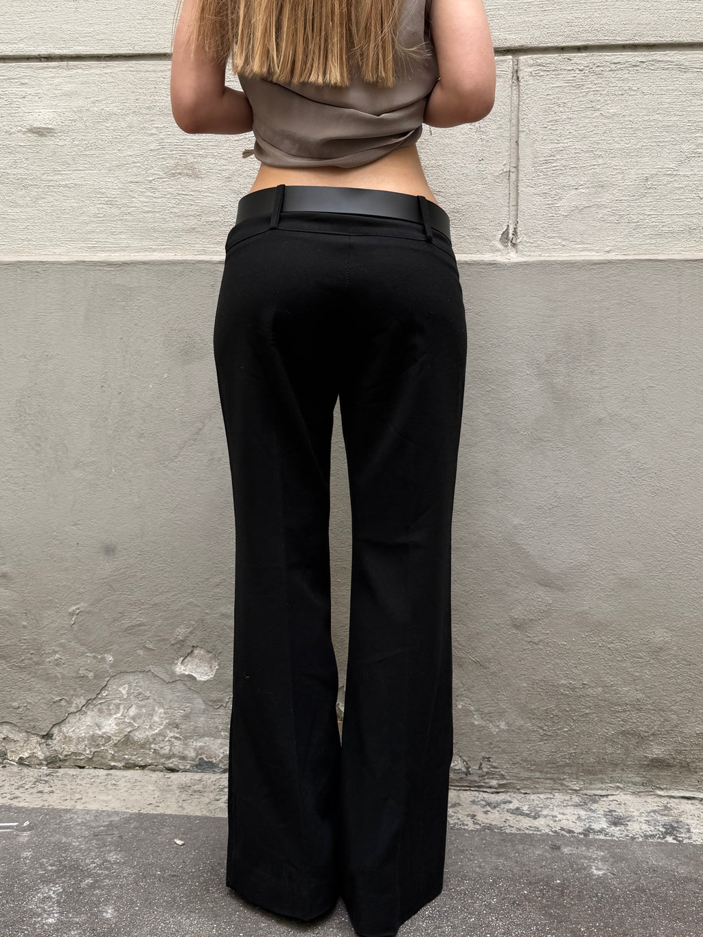 Vintage Black Straight/Bootleg Trousers S/Petite