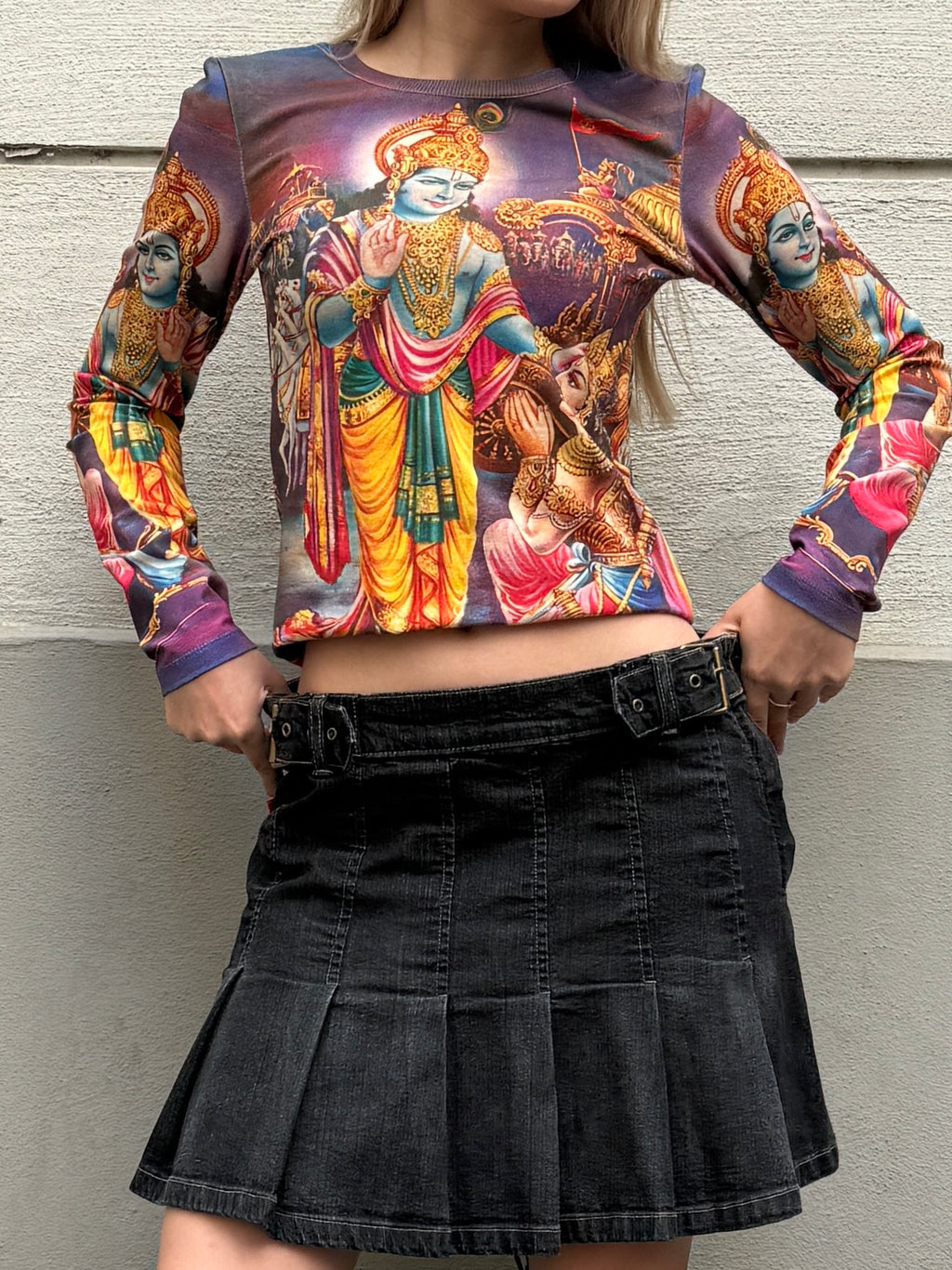 Original Design Hindu Long Sleeve Cotton Shirt S