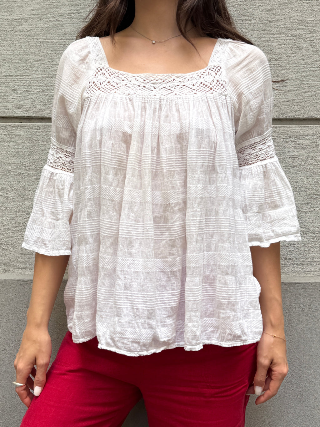 Vintage 100% Cotton White Blouse S/M