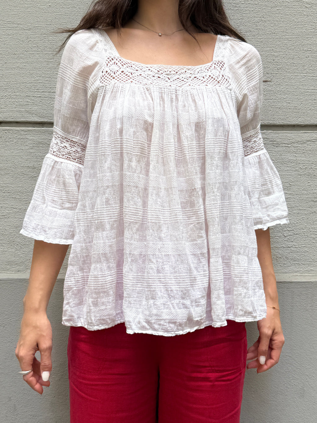 Vintage 100% Cotton White Blouse S/M