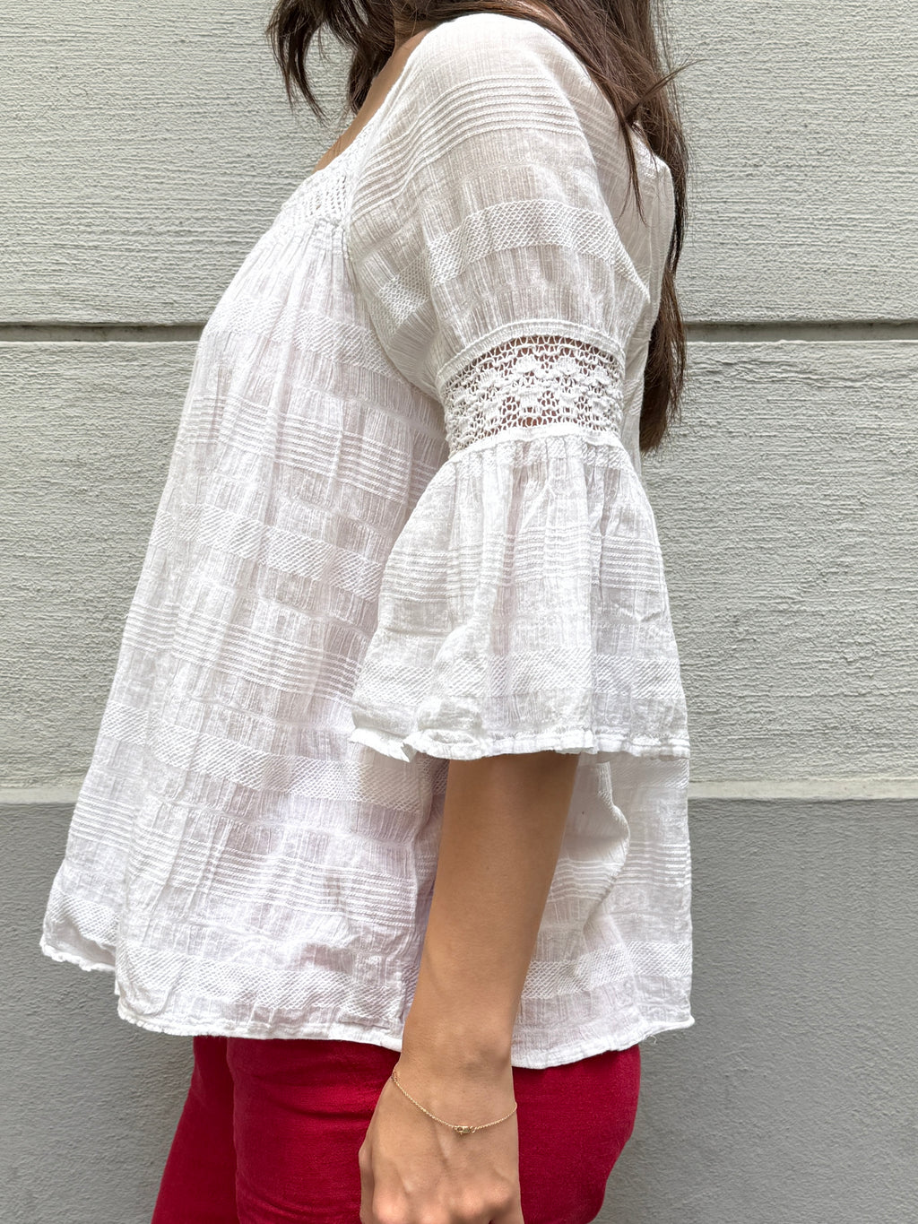Vintage 100% Cotton White Blouse S/M