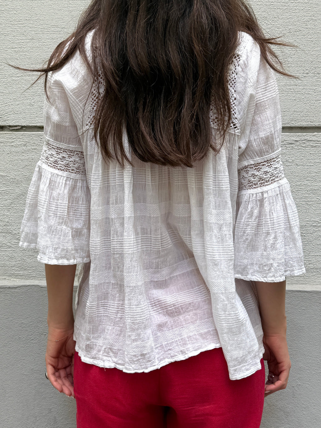 Vintage 100% Cotton White Blouse S/M