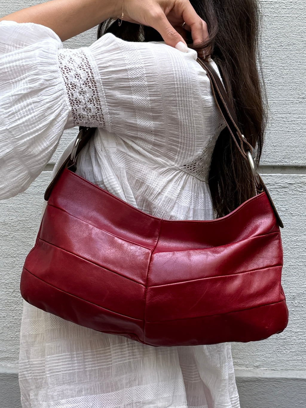 Vintage Y2K 100% Genuine Leather Red Bag