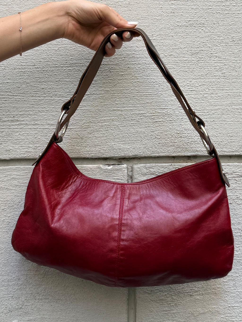 Vintage Y2K 100% Genuine Leather Red Bag