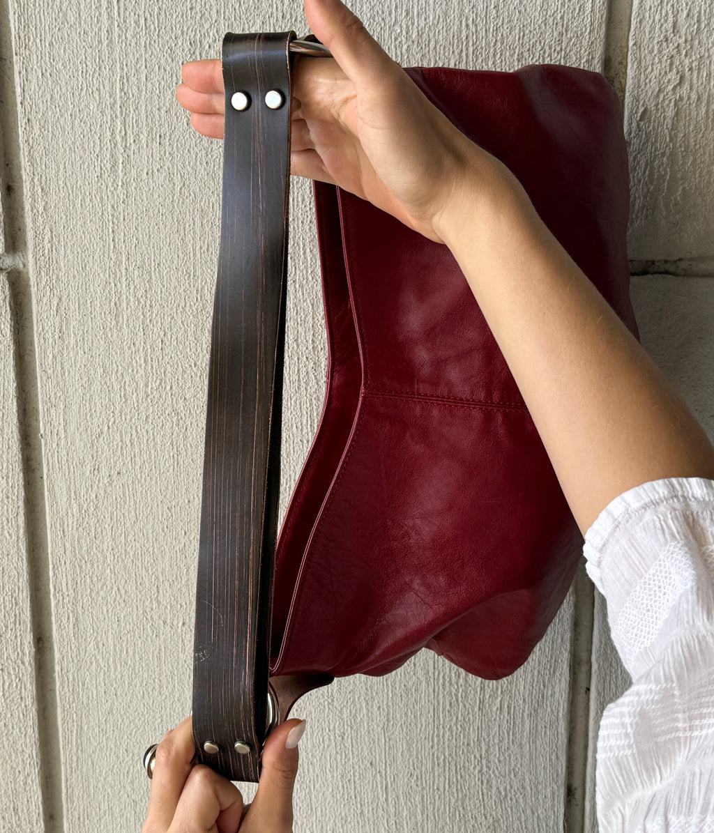 Vintage Y2K 100% Genuine Leather Red Bag