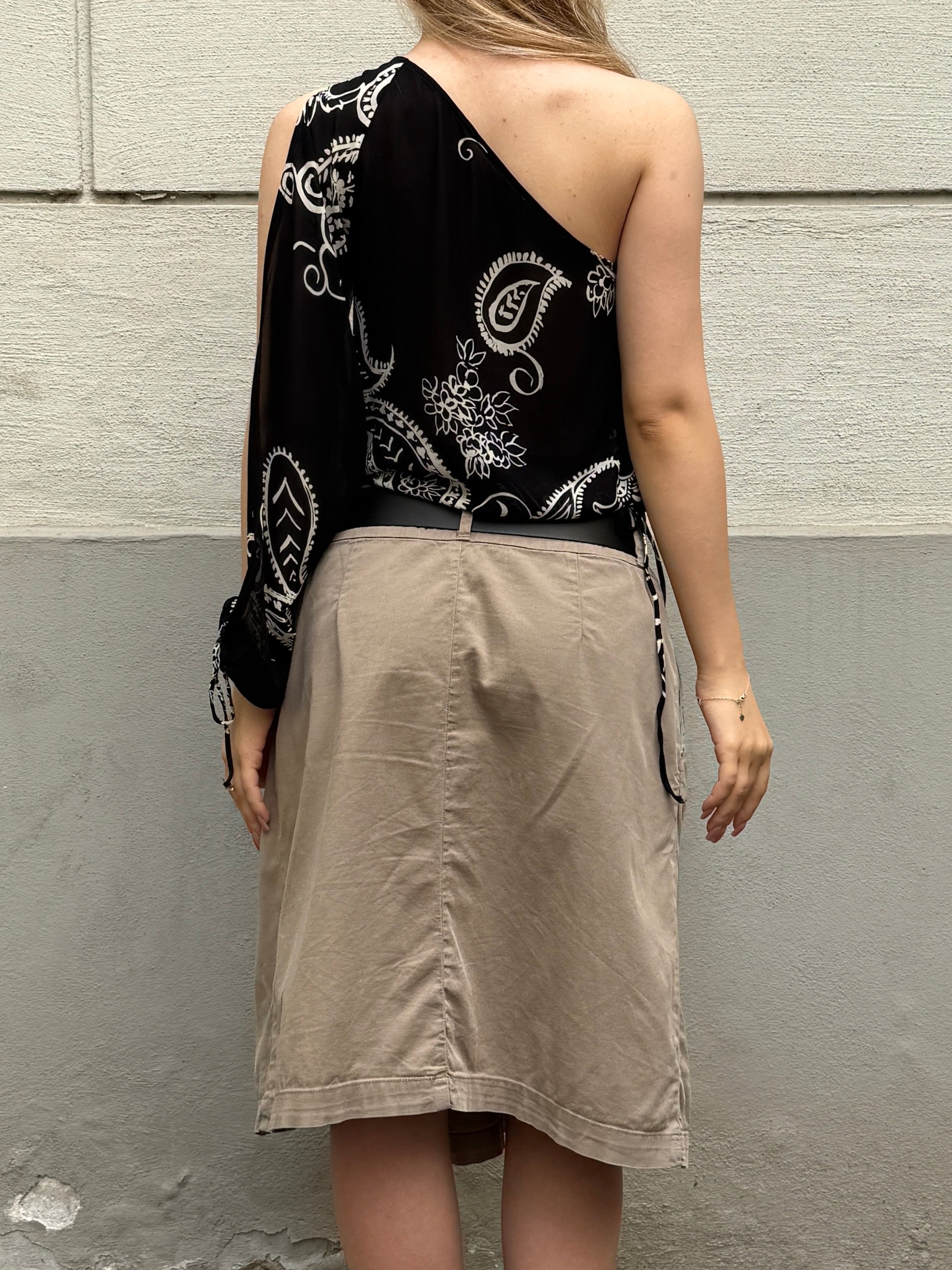 Vintage Y2K 100% Viscose Asymmetrical Top S