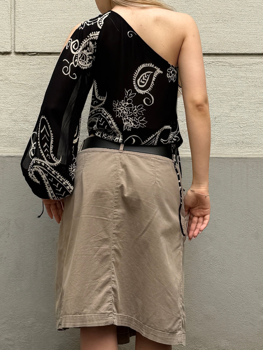 Vintage Y2K 100% Viscose Asymmetrical Top S
