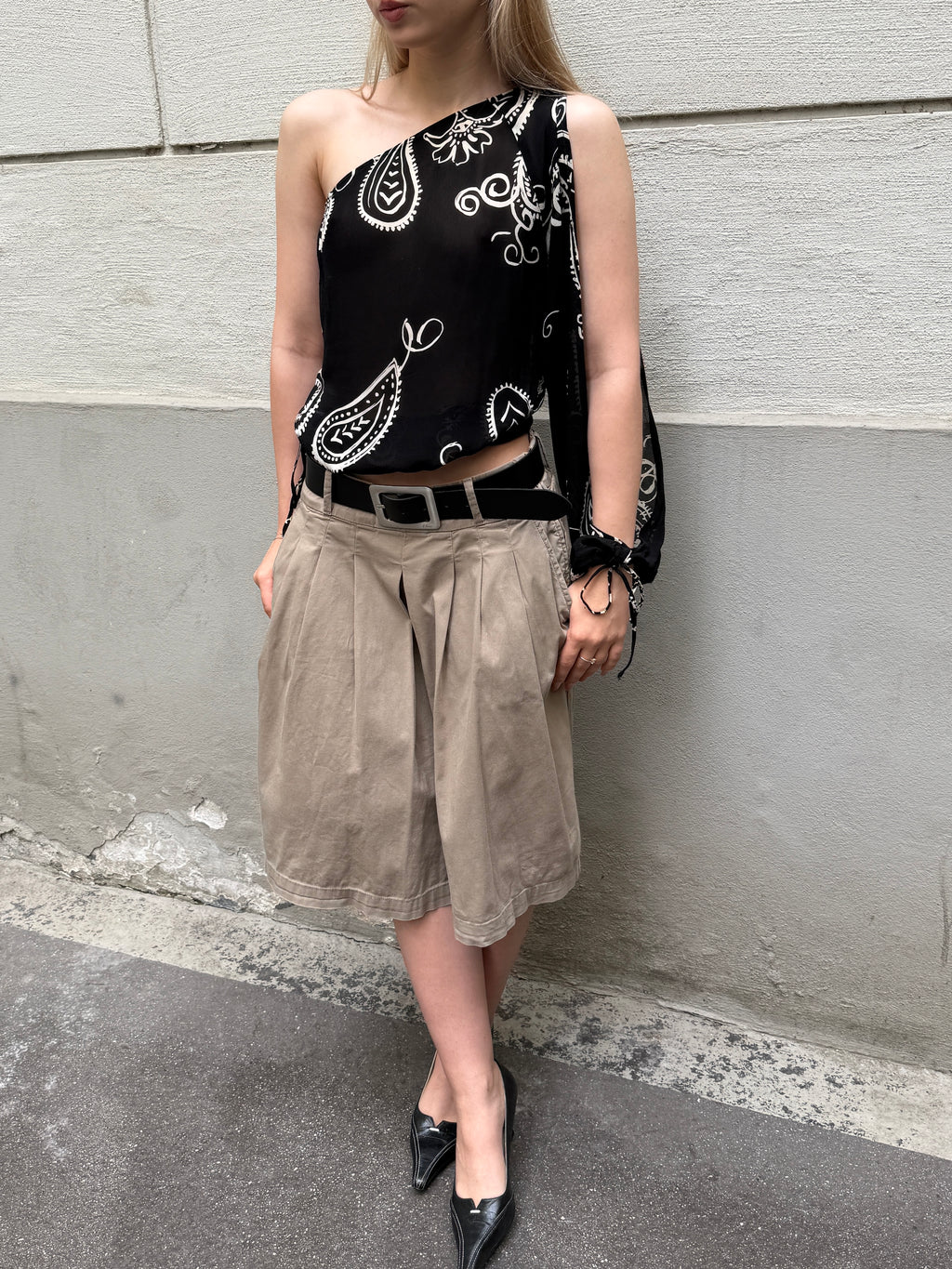 Vintage Y2K 100% Viscose Asymmetrical Top S