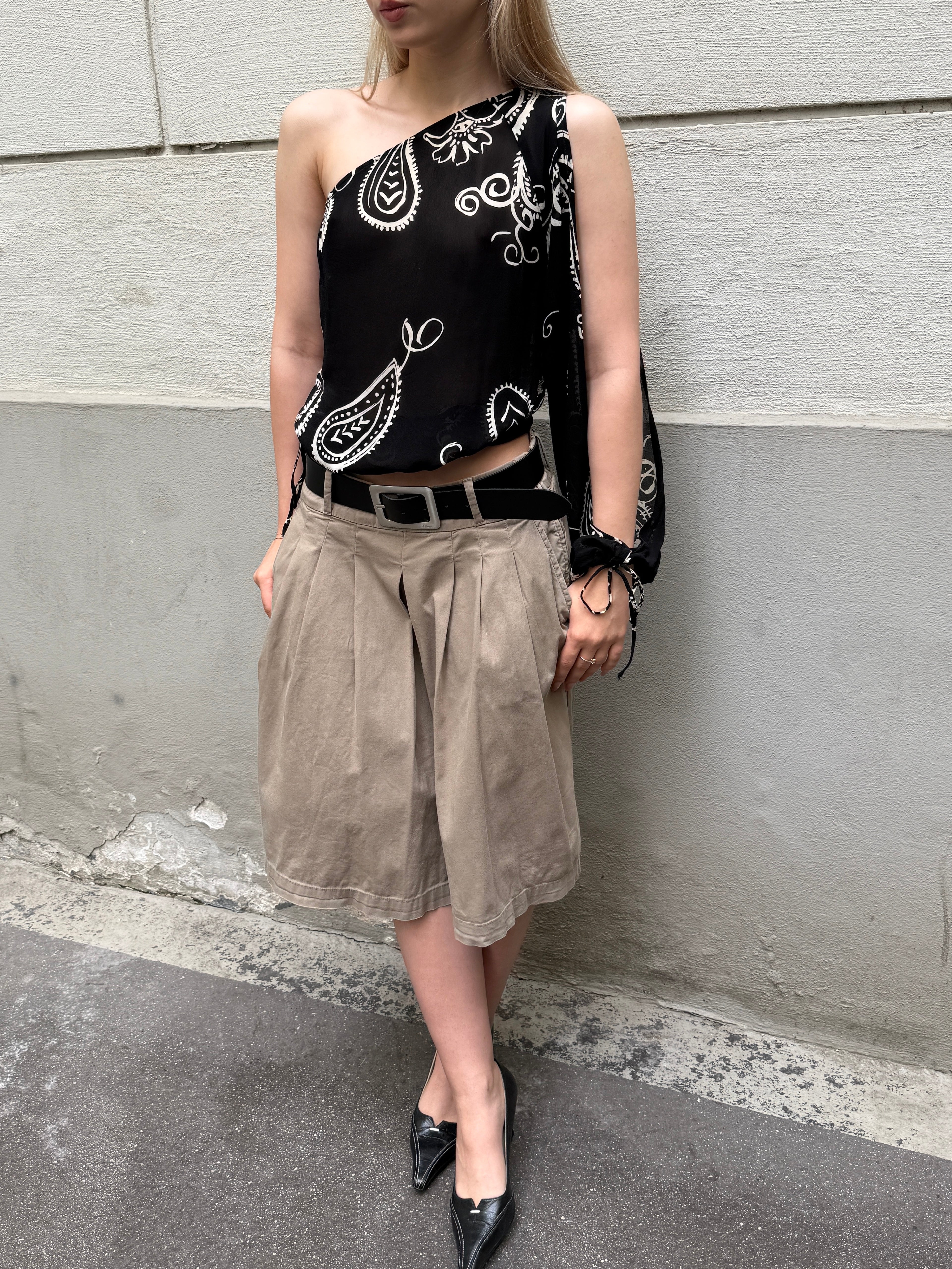 Vintage Y2K 100% Viscose Asymmetrical Top S