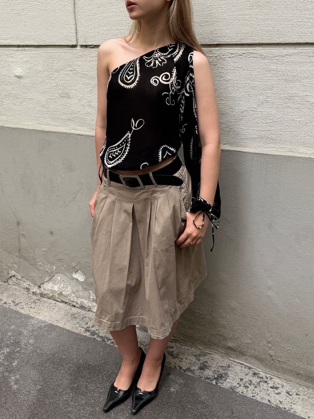 Vintage Y2K 100% Viscose Asymmetrical Top S