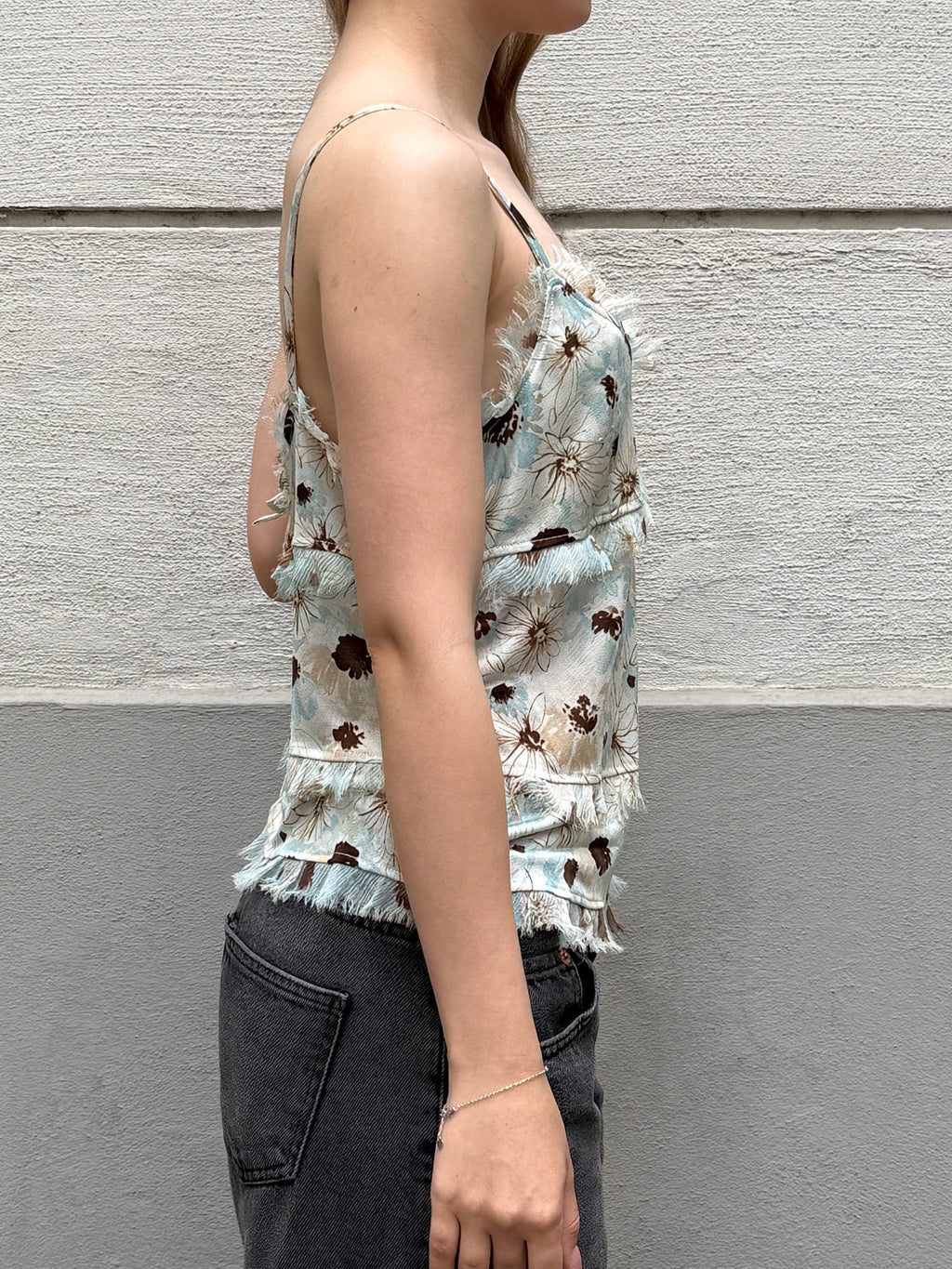 Vintage Silk Mesh Y2K Tank Top S/Petite