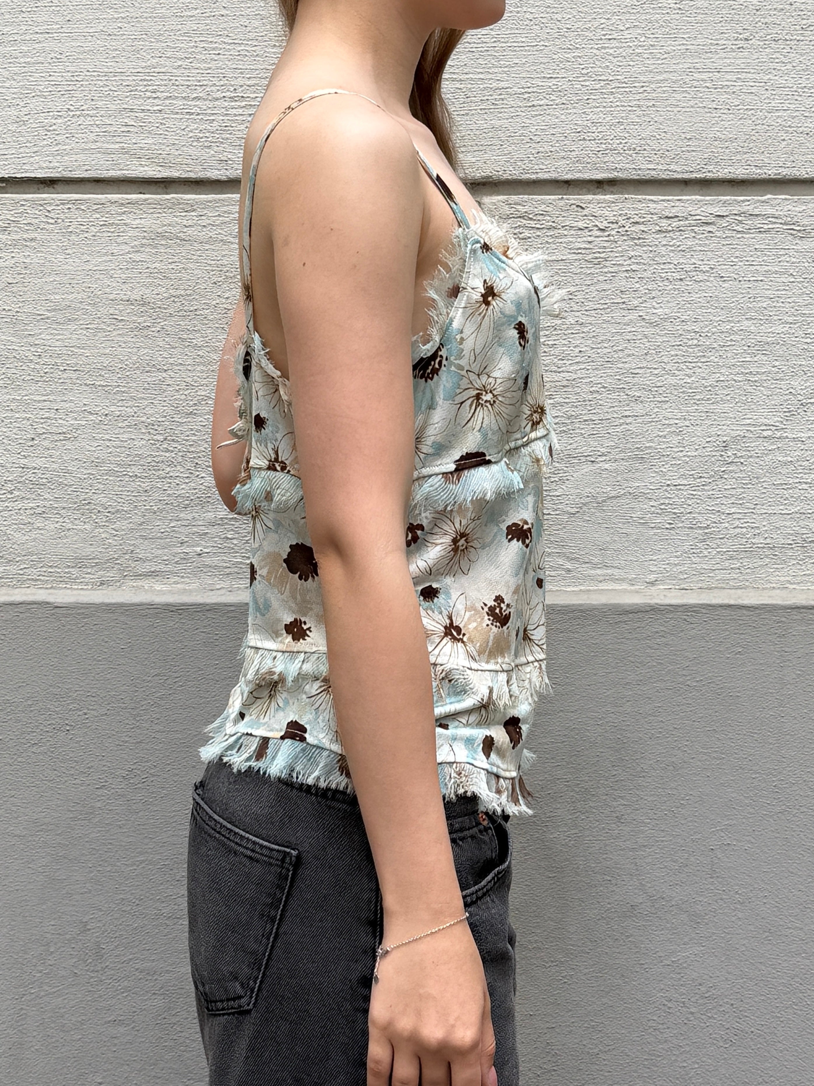 Vintage Silk Mesh Y2K Tank Top S/Petite