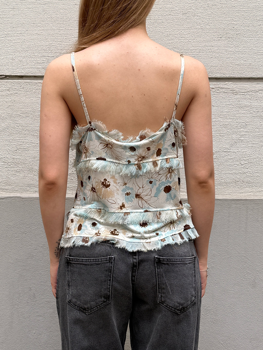 Vintage Silk Mesh Y2K Tank Top S/Petite