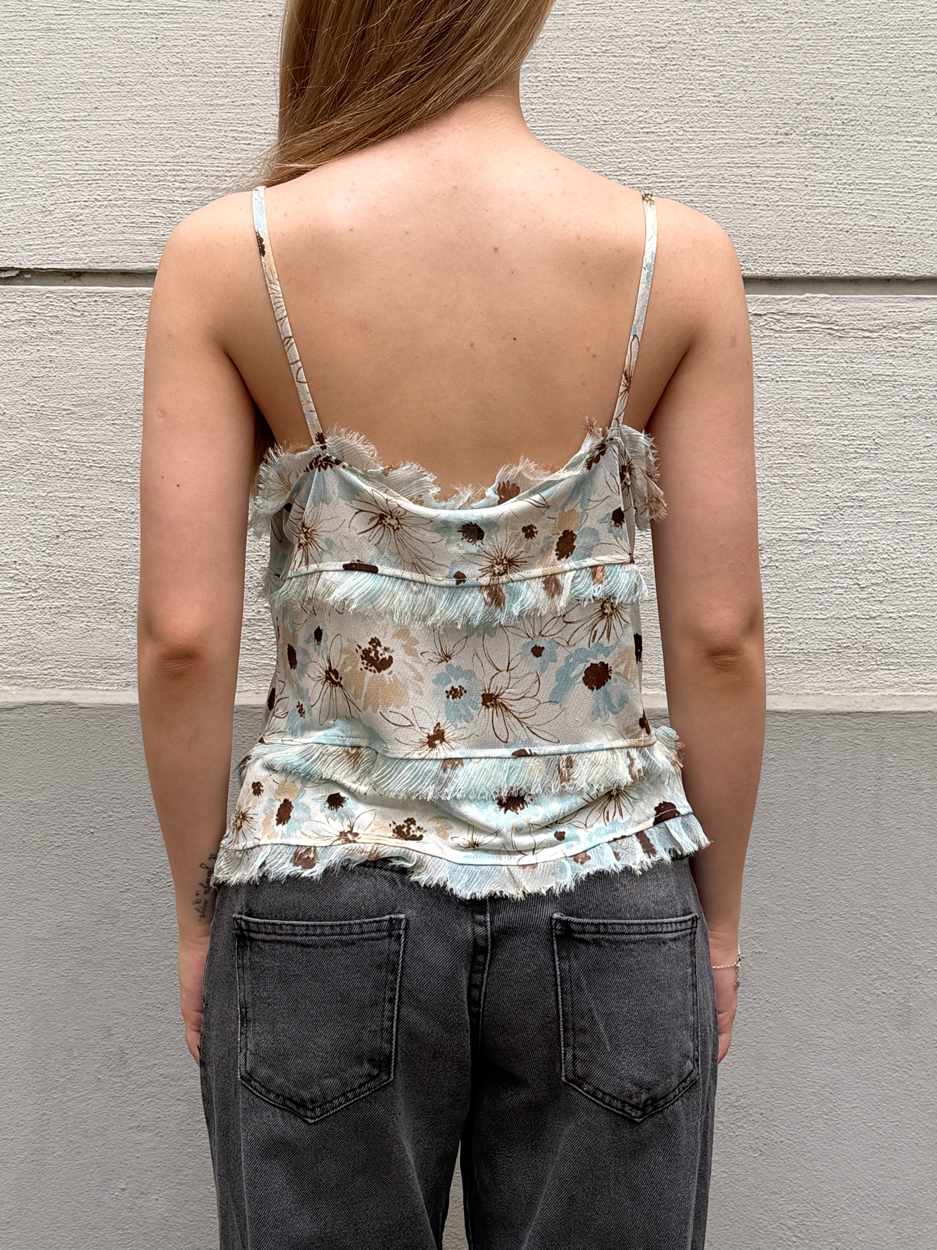 Vintage Silk Mesh Y2K Tank Top S/Petite
