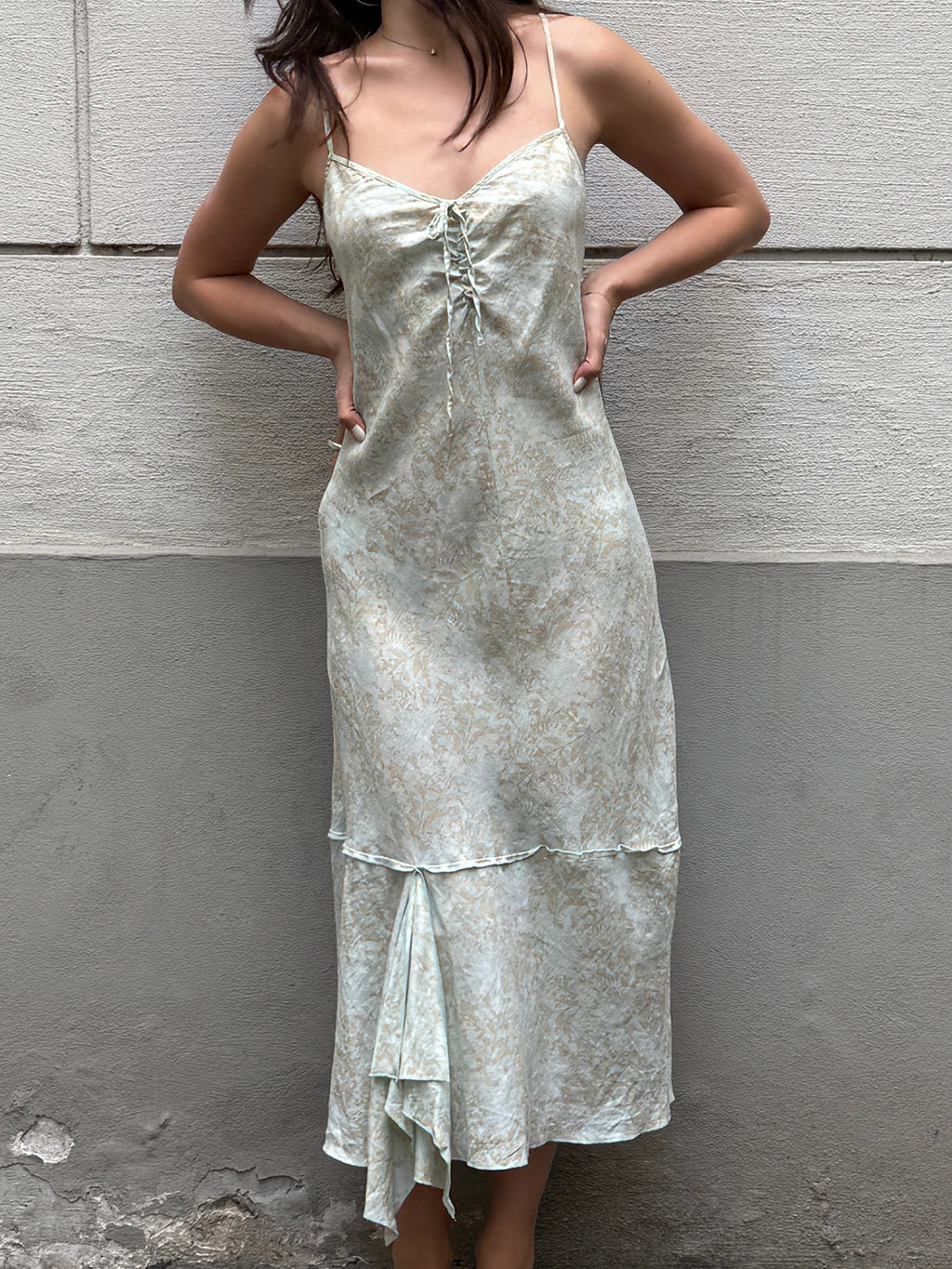 Sisley 100% Linen Pastel Midi Dress S/M