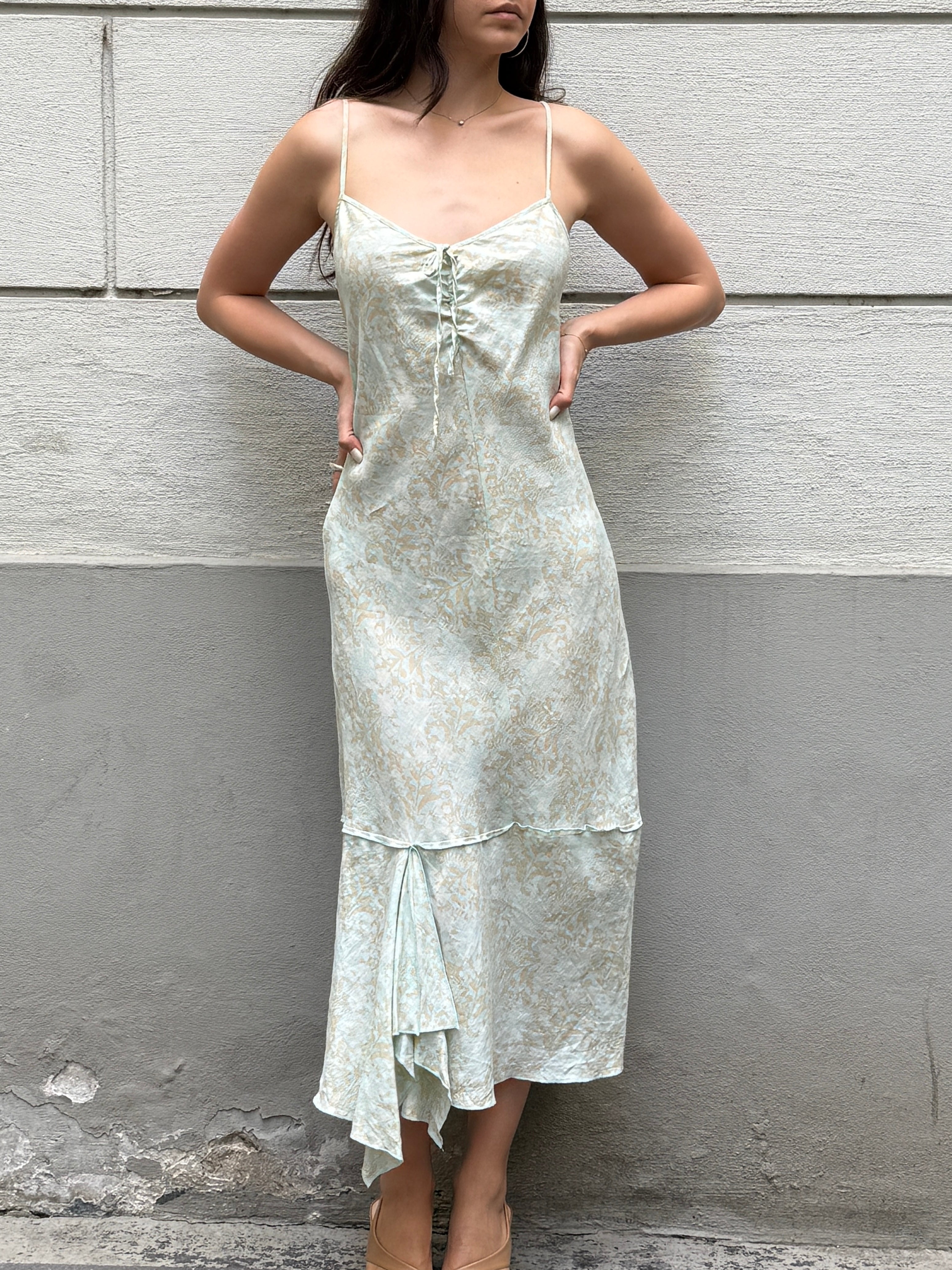 Sisley 100% Linen Pastel Midi Dress S/M