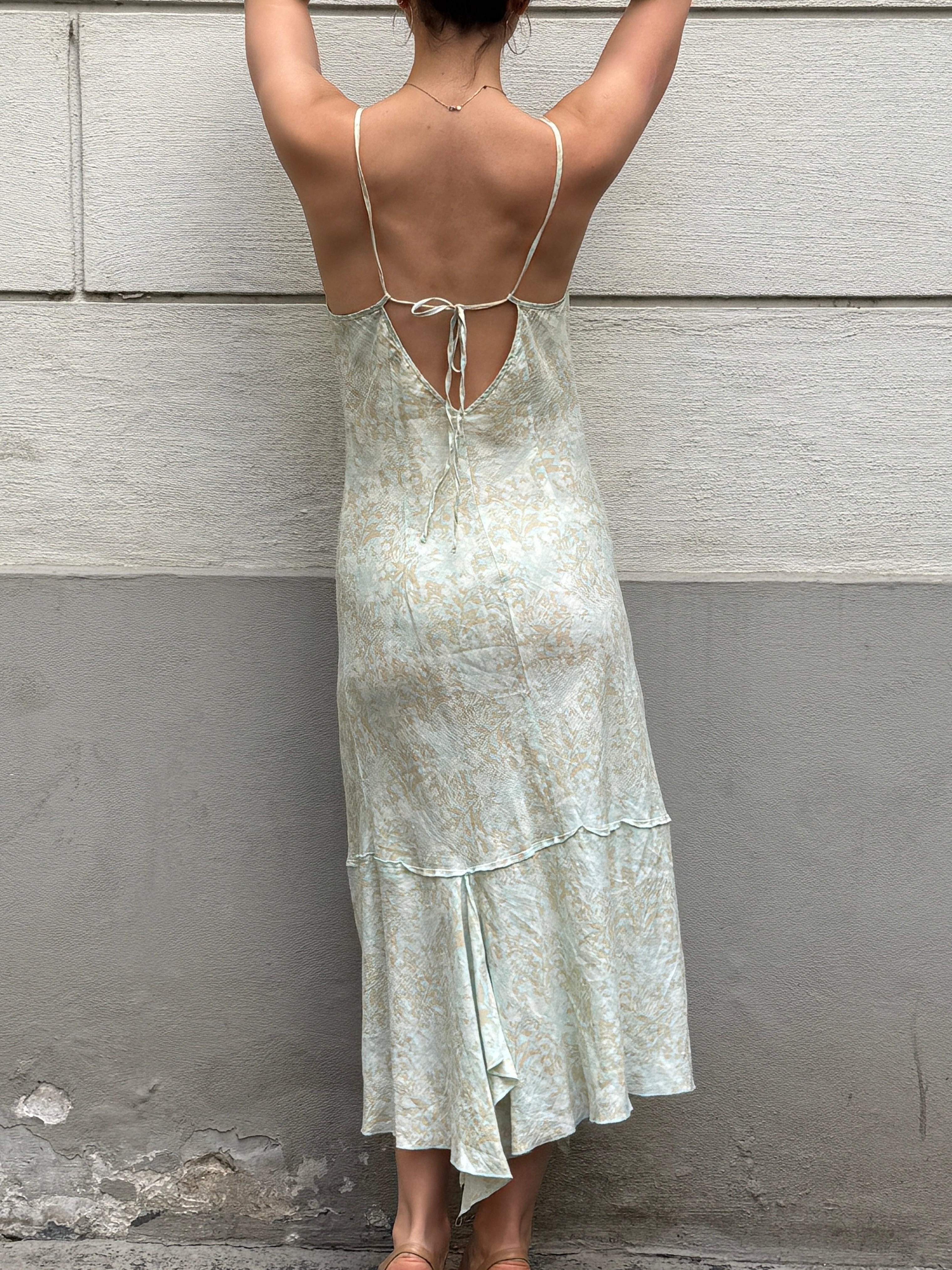 Sisley 100% Linen Pastel Midi Dress S/M