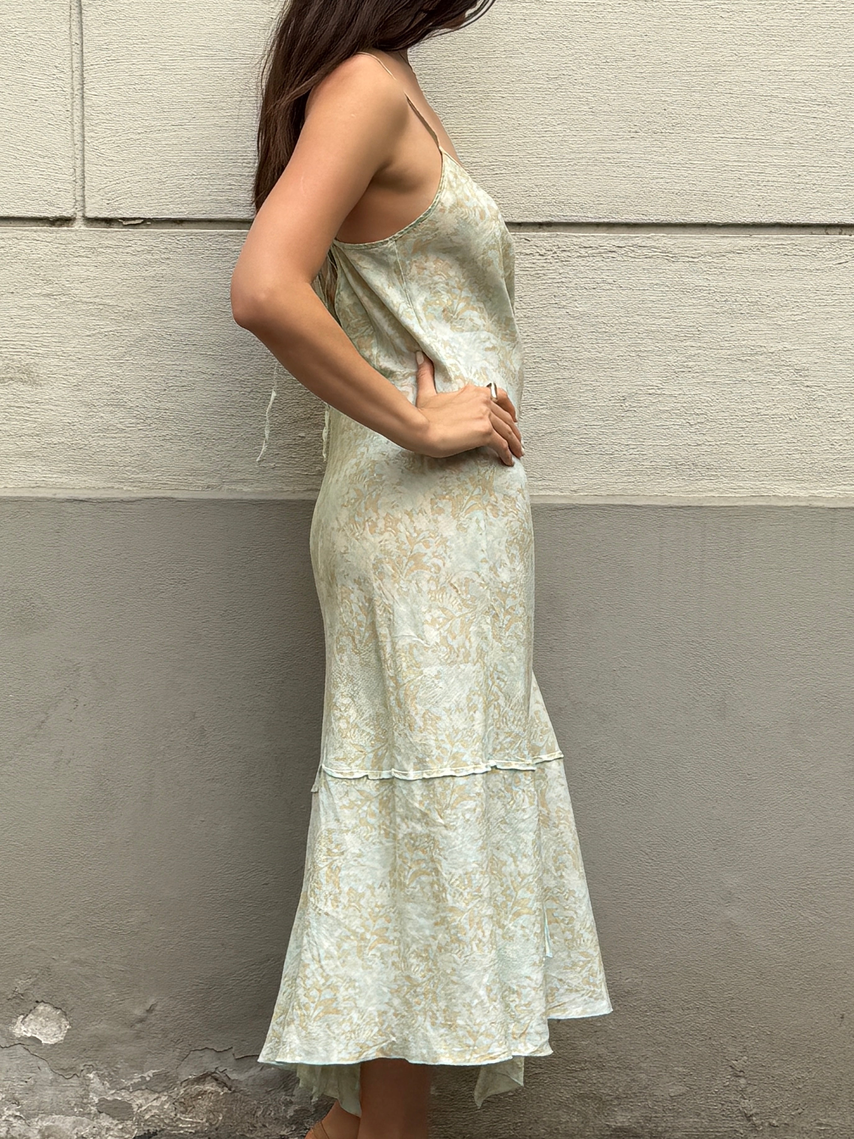 Sisley 100% Linen Pastel Midi Dress S/M