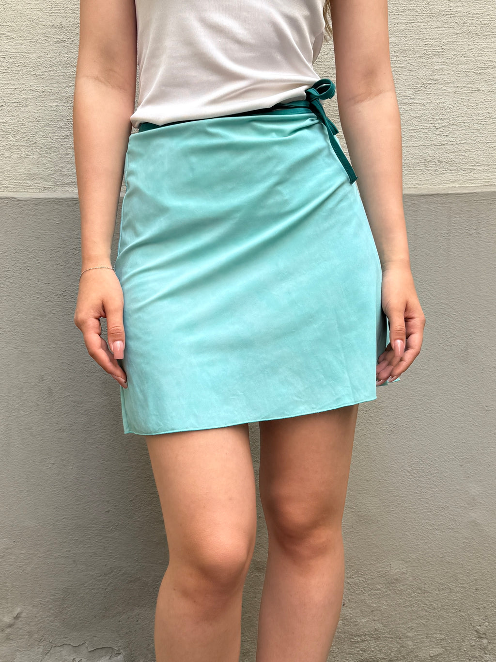 Vintage Y2K Turquoise Wrap Skirt One Size