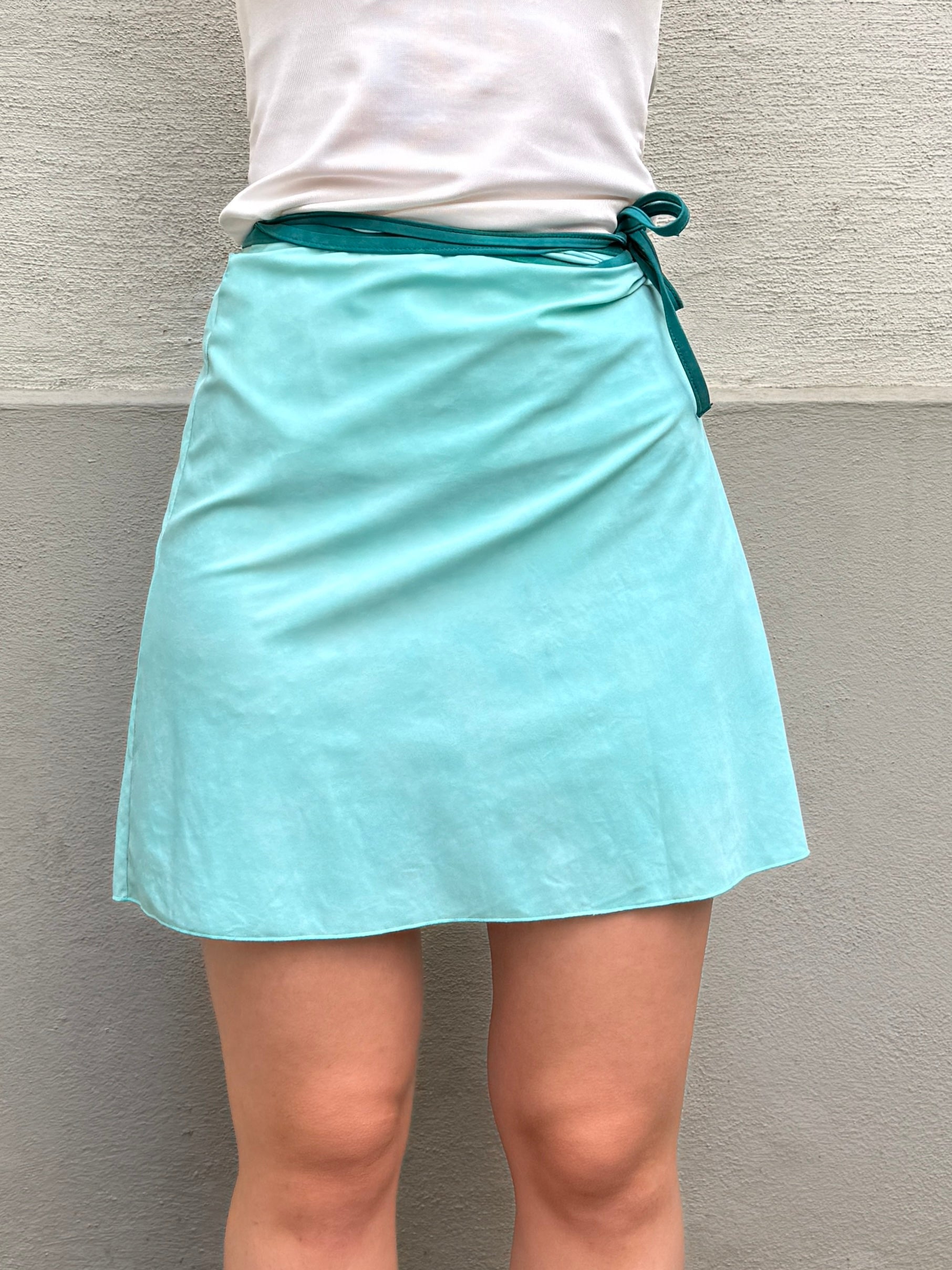 Vintage Y2K Turquoise Wrap Skirt One Size