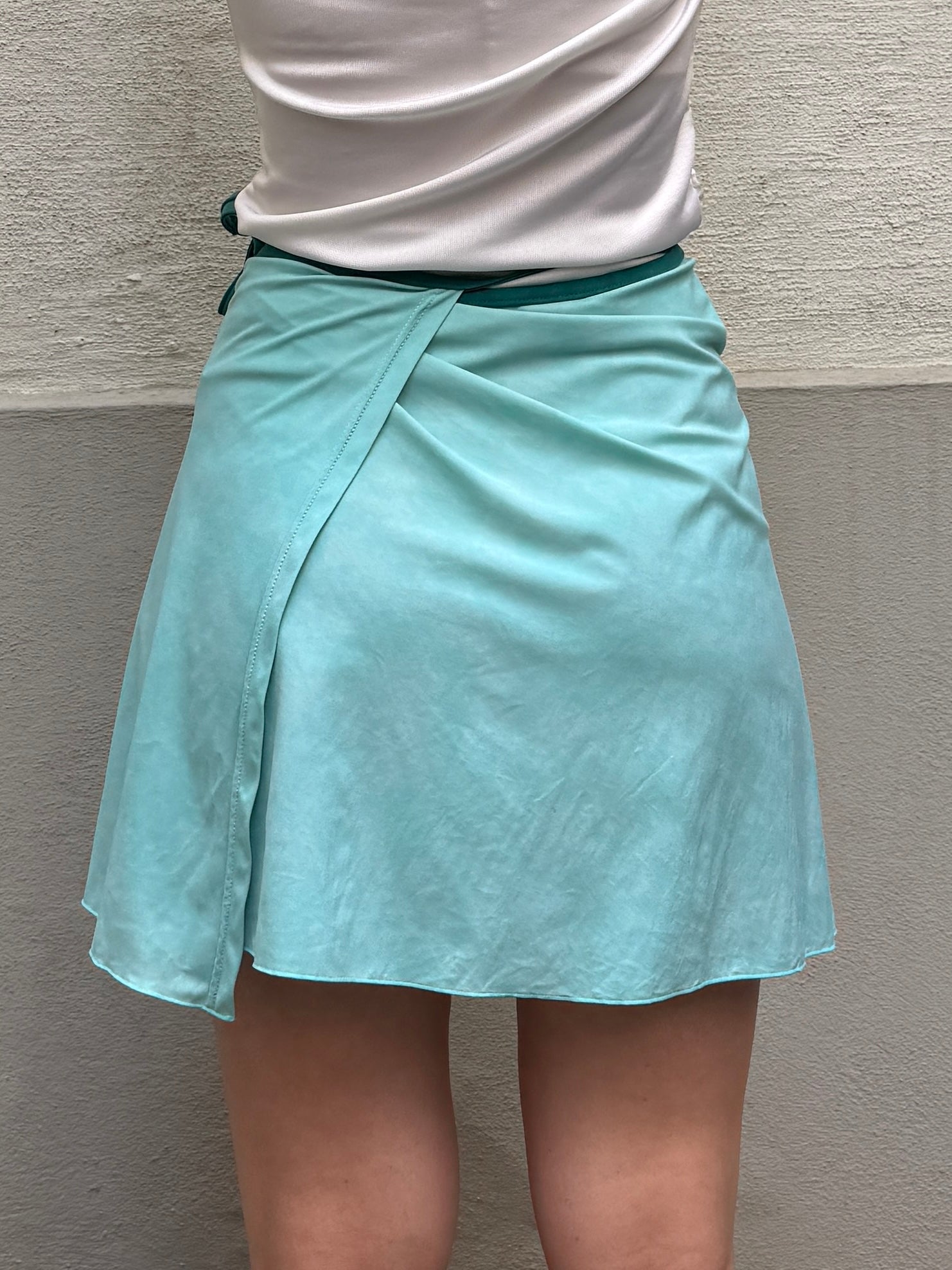 Vintage Y2K Turquoise Wrap Skirt One Size
