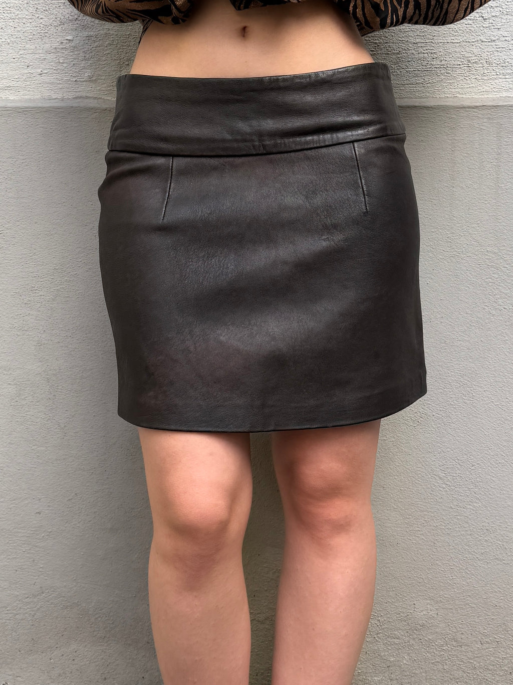 Vintage 100% Genuine Leather Mini Skirt XS