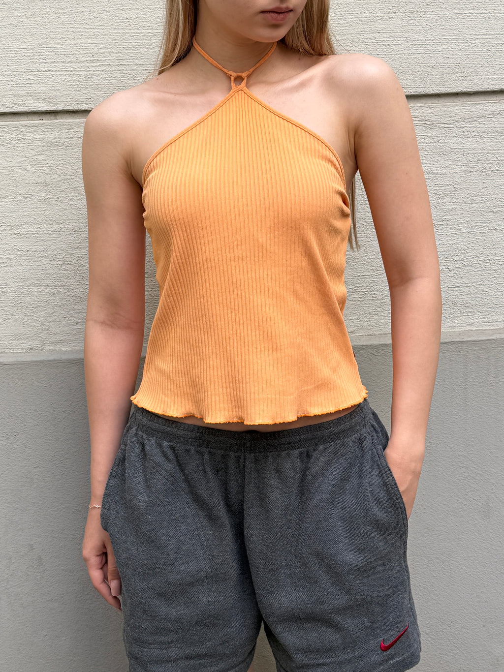 Vintage Y2K Orange Halter Top S/M