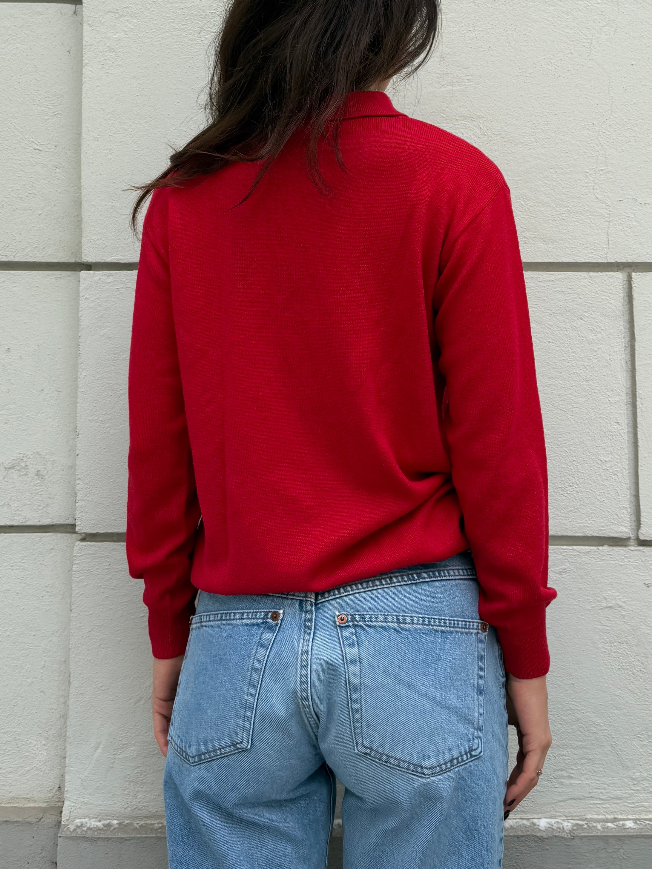 Vintage Wool Blend Collared Long Sleeve Sweater S/M