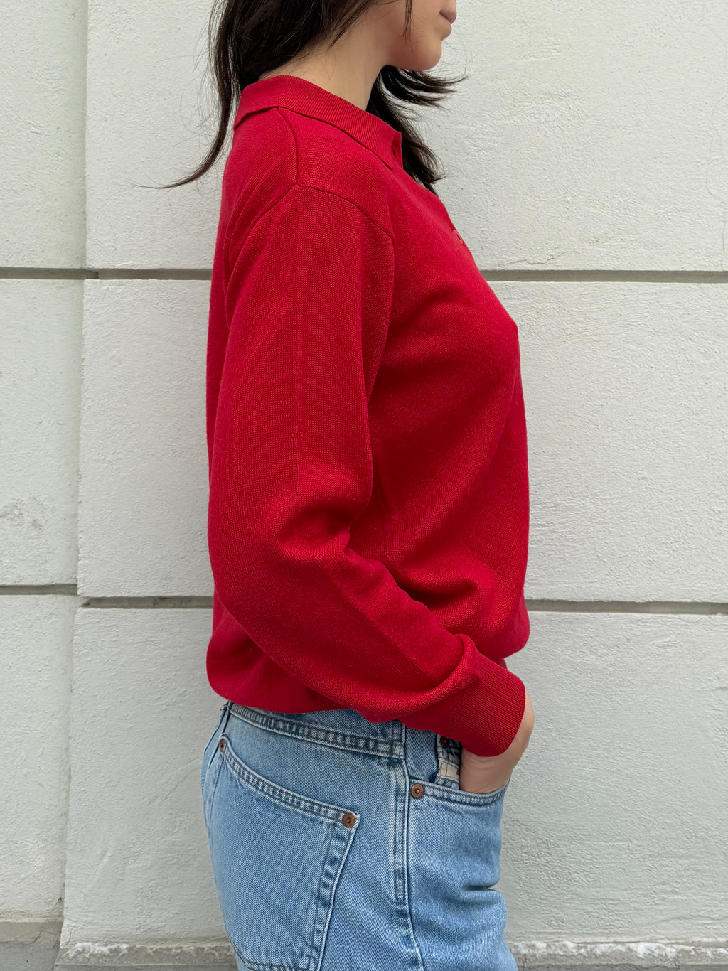 Vintage Wool Blend Collared Long Sleeve Sweater S/M