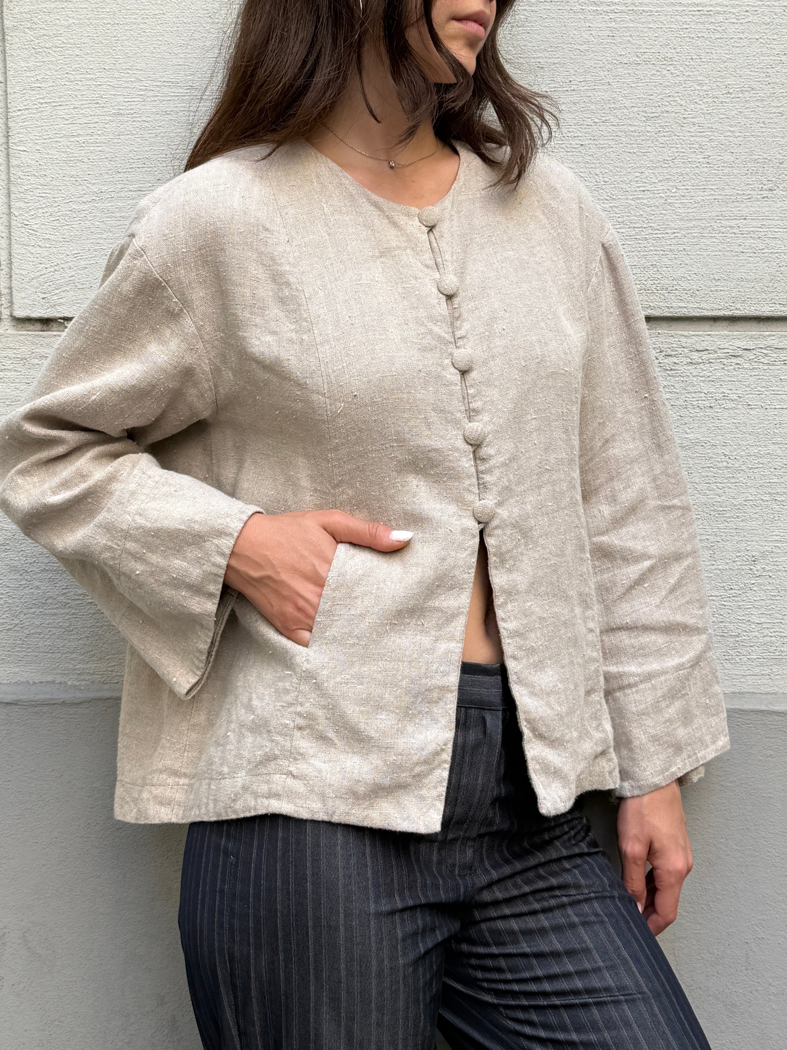 Vintage 100% Linen Jacket S/M
