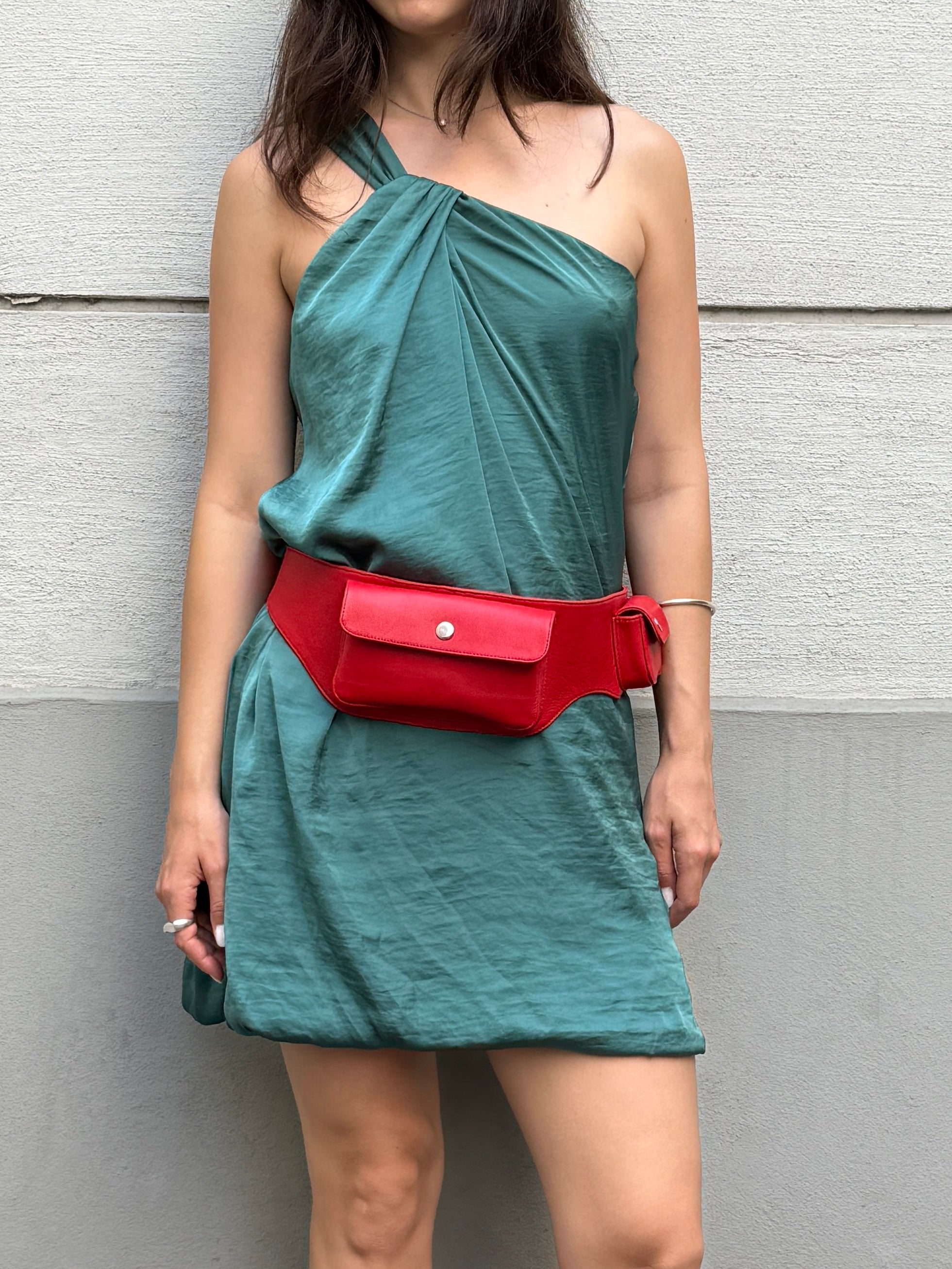 Vintage Y2K Teal/Turquoise Asymmetrical Dress S
