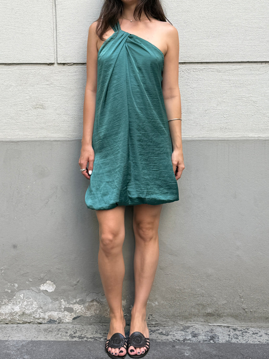 Vintage Y2K Teal/Turquoise Asymmetrical Dress S