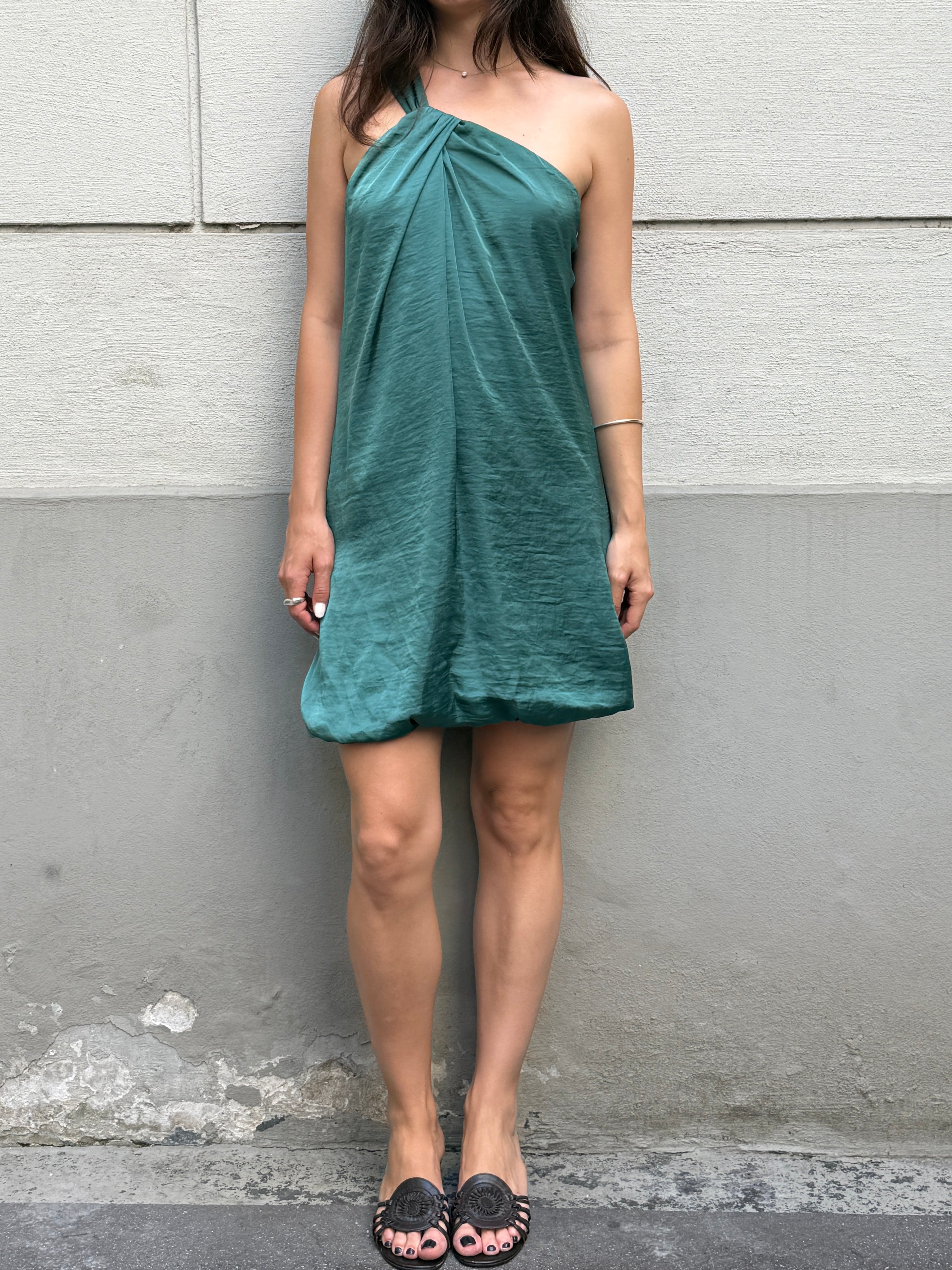 Vintage Y2K Teal/Turquoise Asymmetrical Dress S