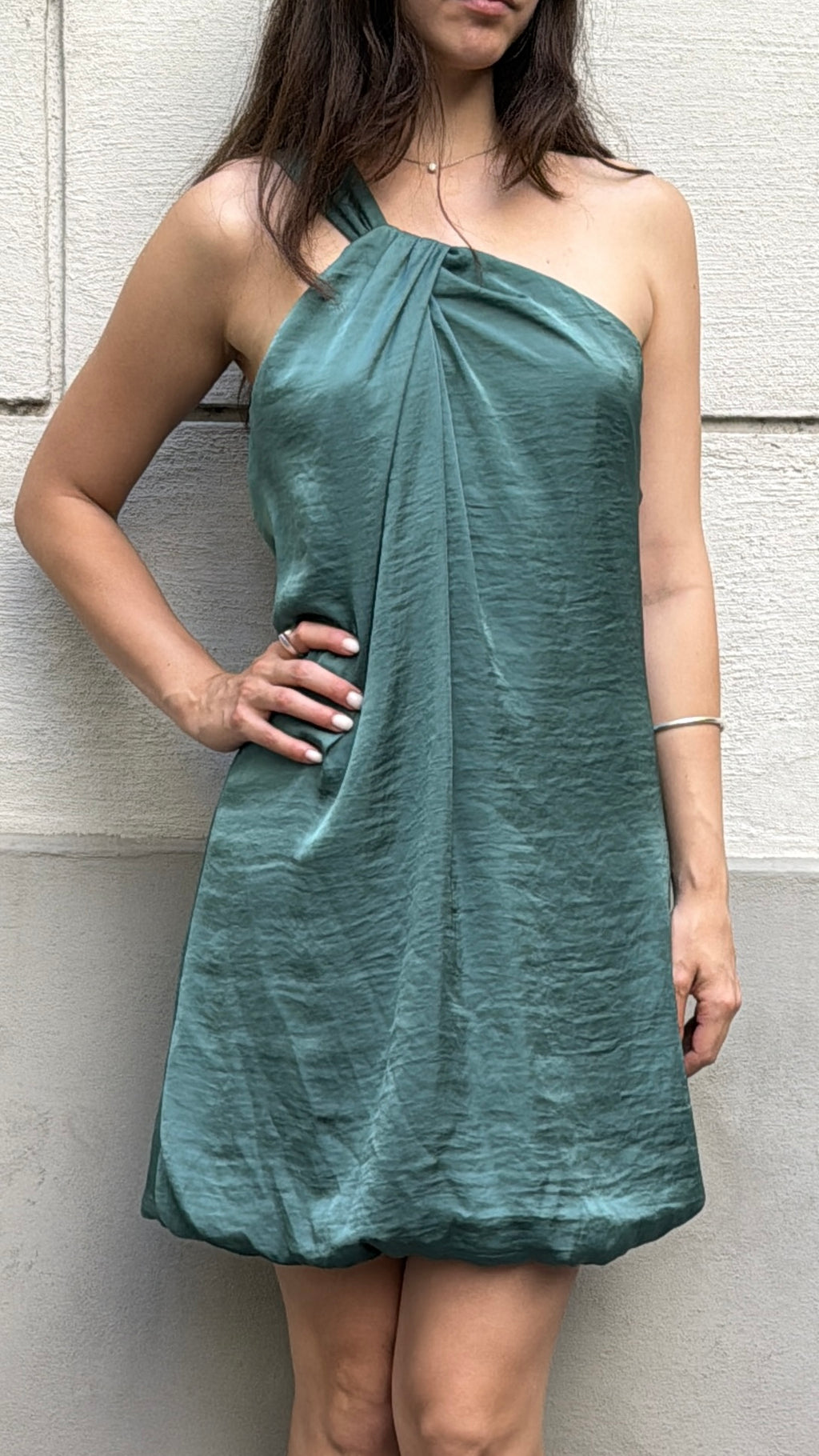 Vintage Y2K Teal/Turquoise Asymmetrical Dress S