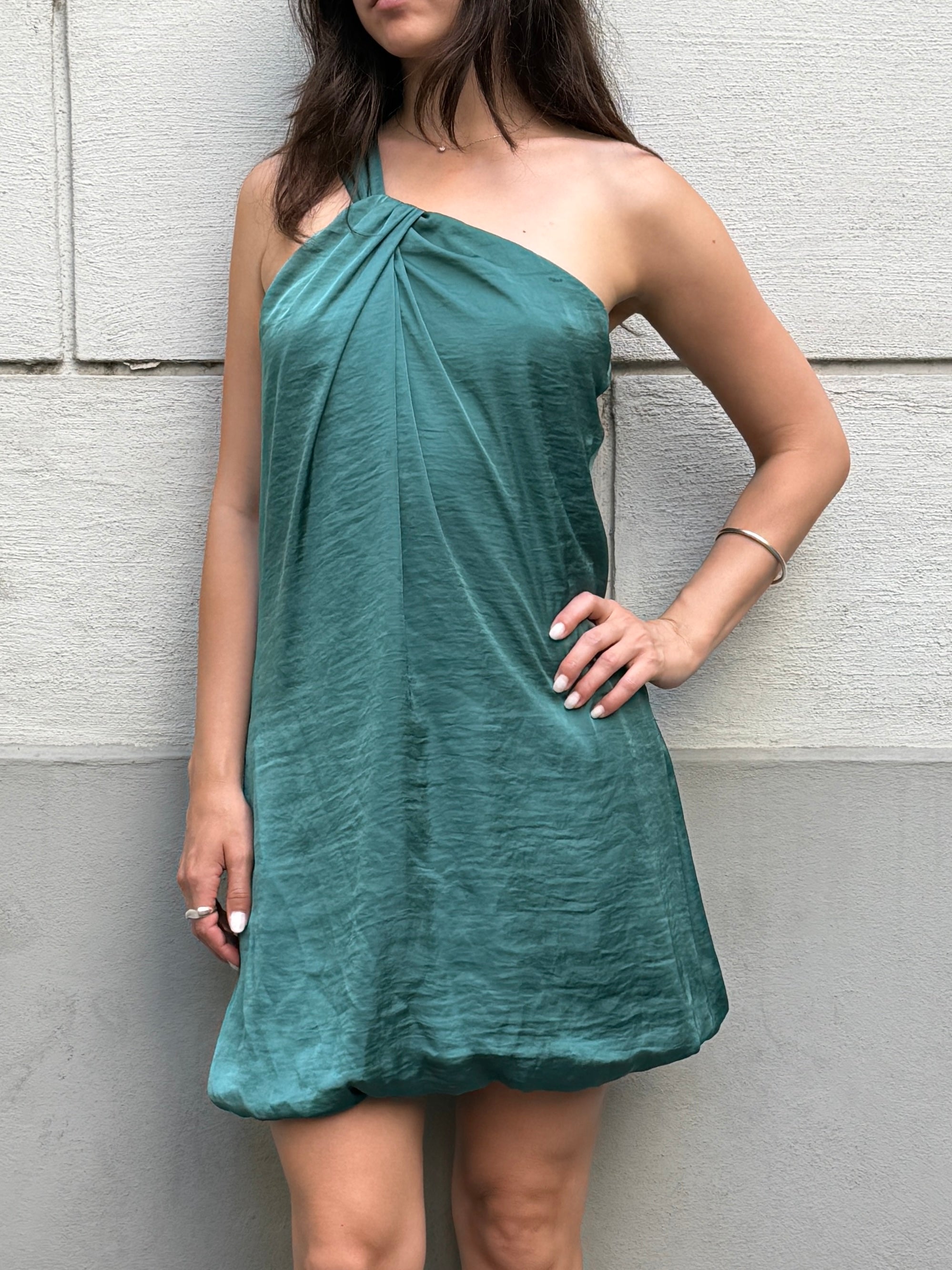 Vintage Y2K Teal/Turquoise Asymmetrical Dress S