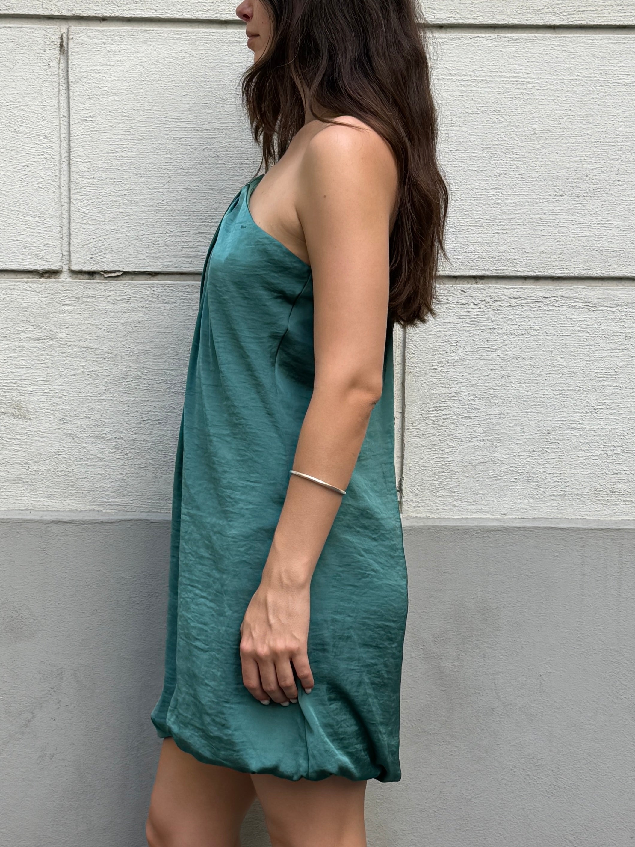 Vintage Y2K Teal/Turquoise Asymmetrical Dress S