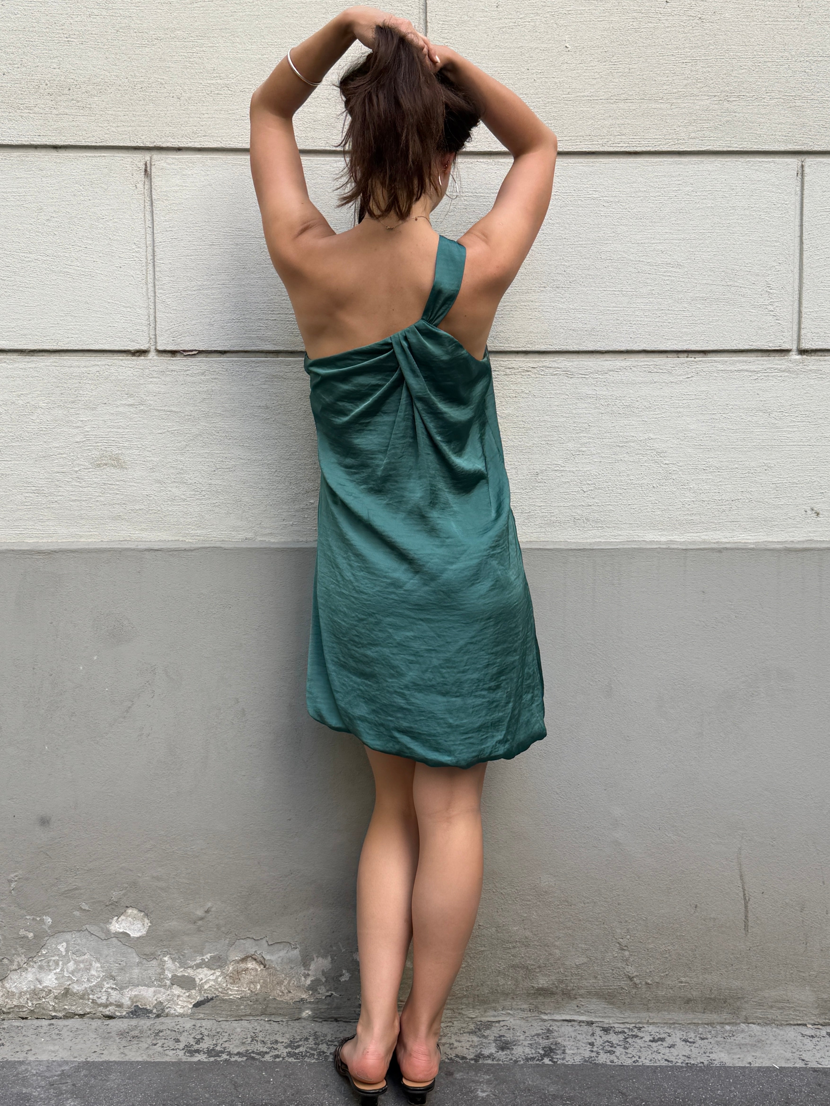 Vintage Y2K Teal/Turquoise Asymmetrical Dress S