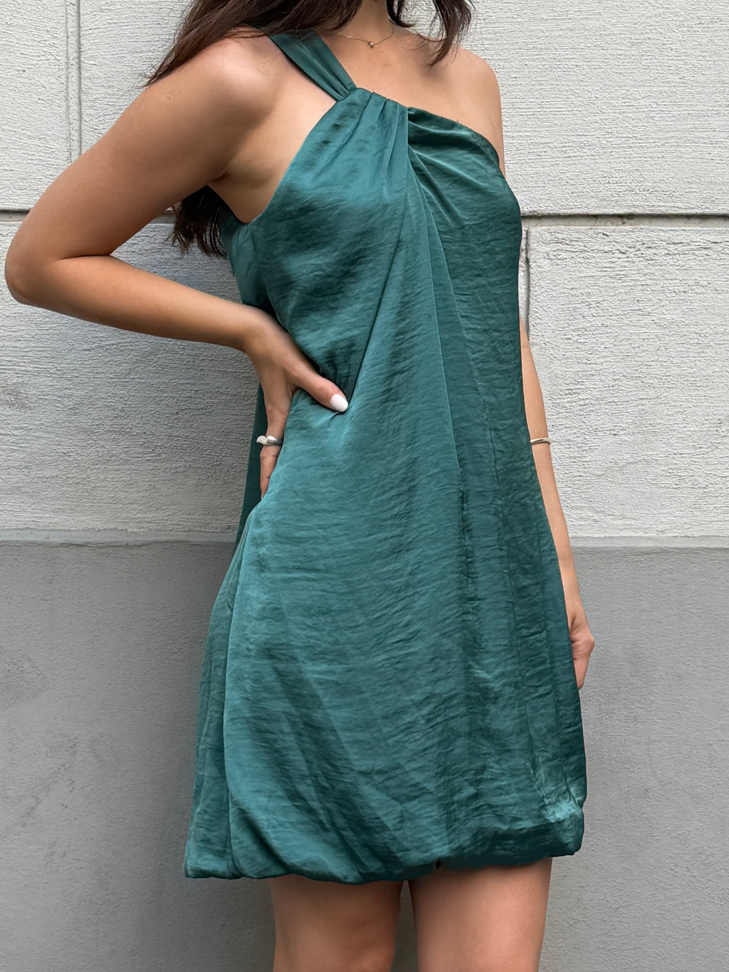 Vintage Y2K Teal/Turquoise Asymmetrical Dress S
