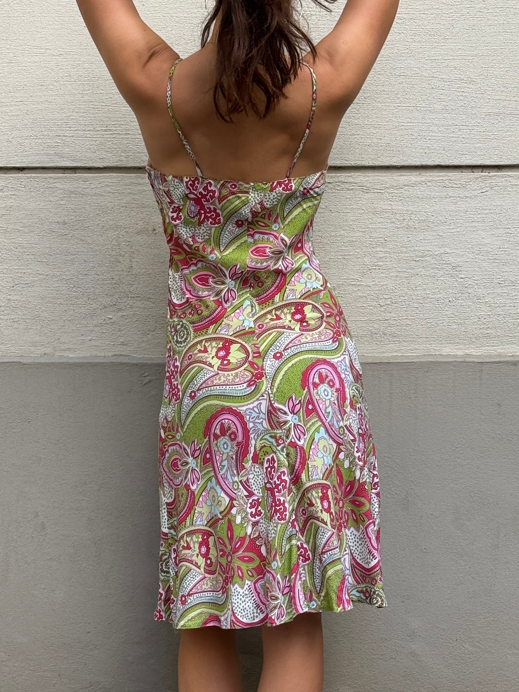 Vintage 100% Viscose Paisley Midi Dress S